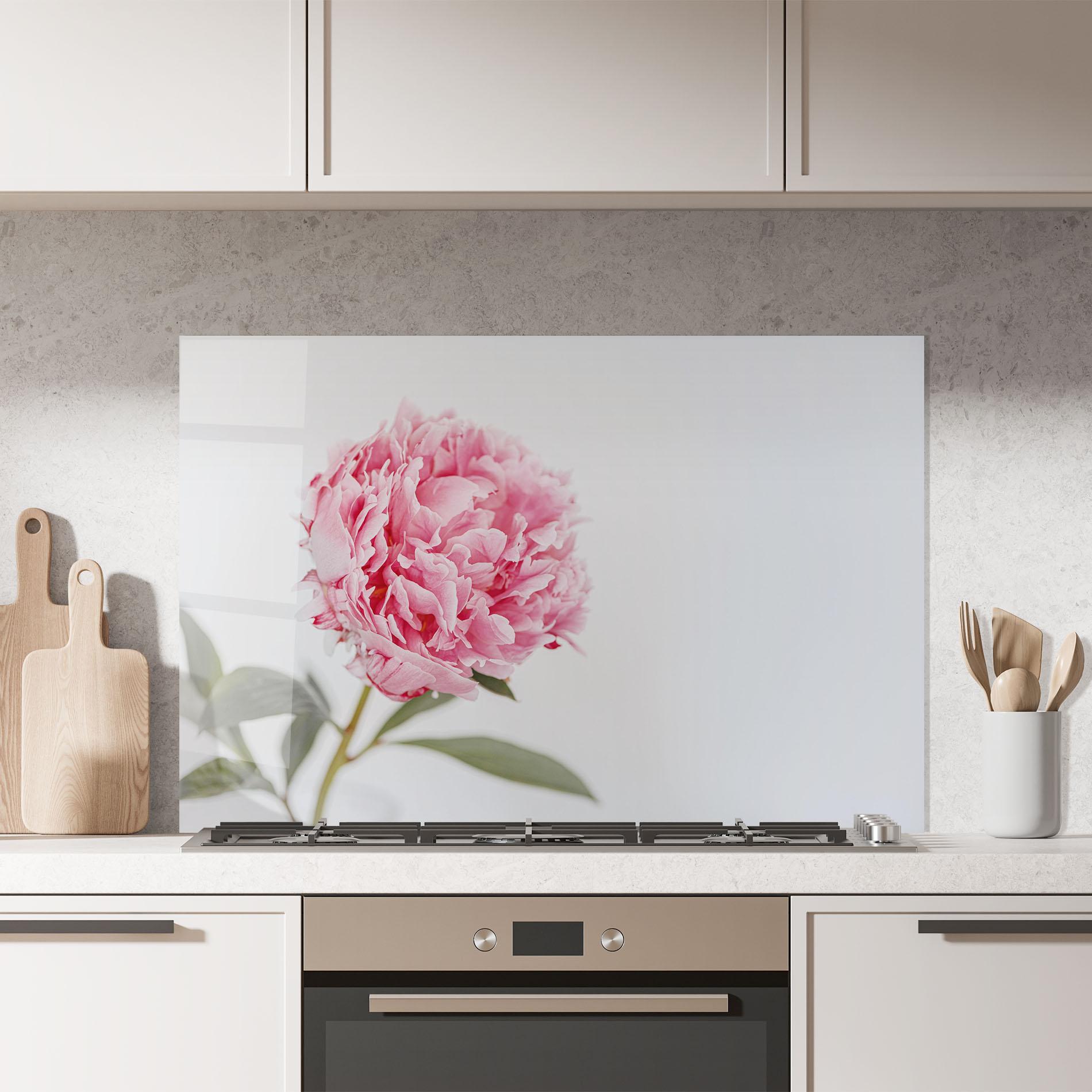 Küchenrückwand Glas One Peony mockup 7