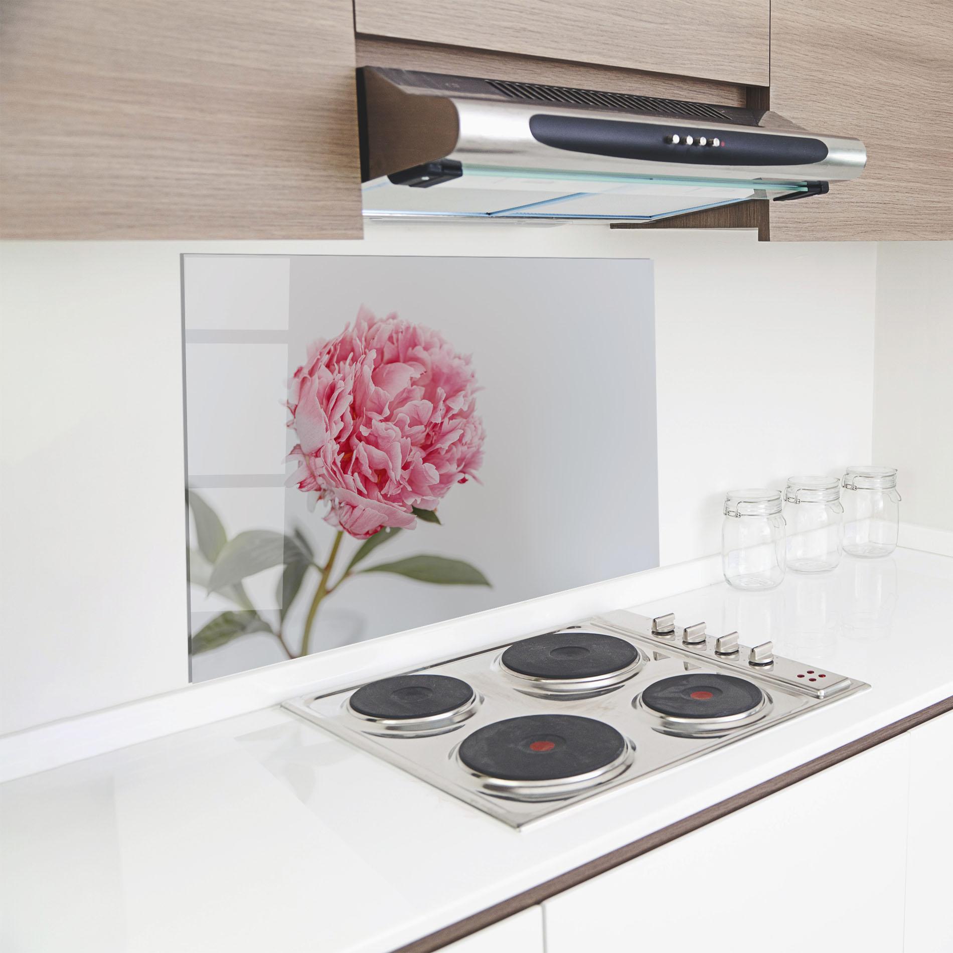 Küchenrückwand Glas One Peony mockup 8