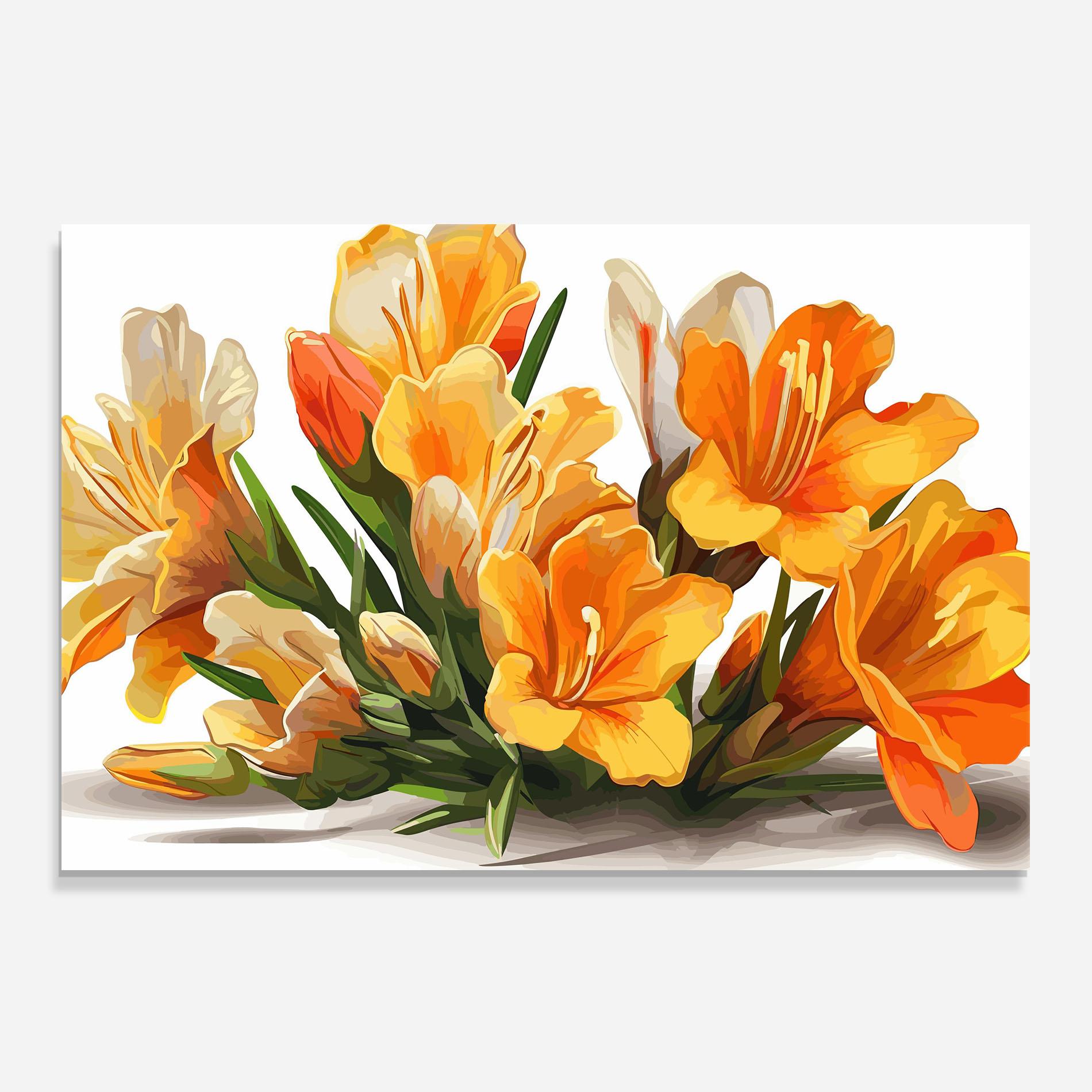 Küchenrückwand Glas Orange Lily Art mockup 0
