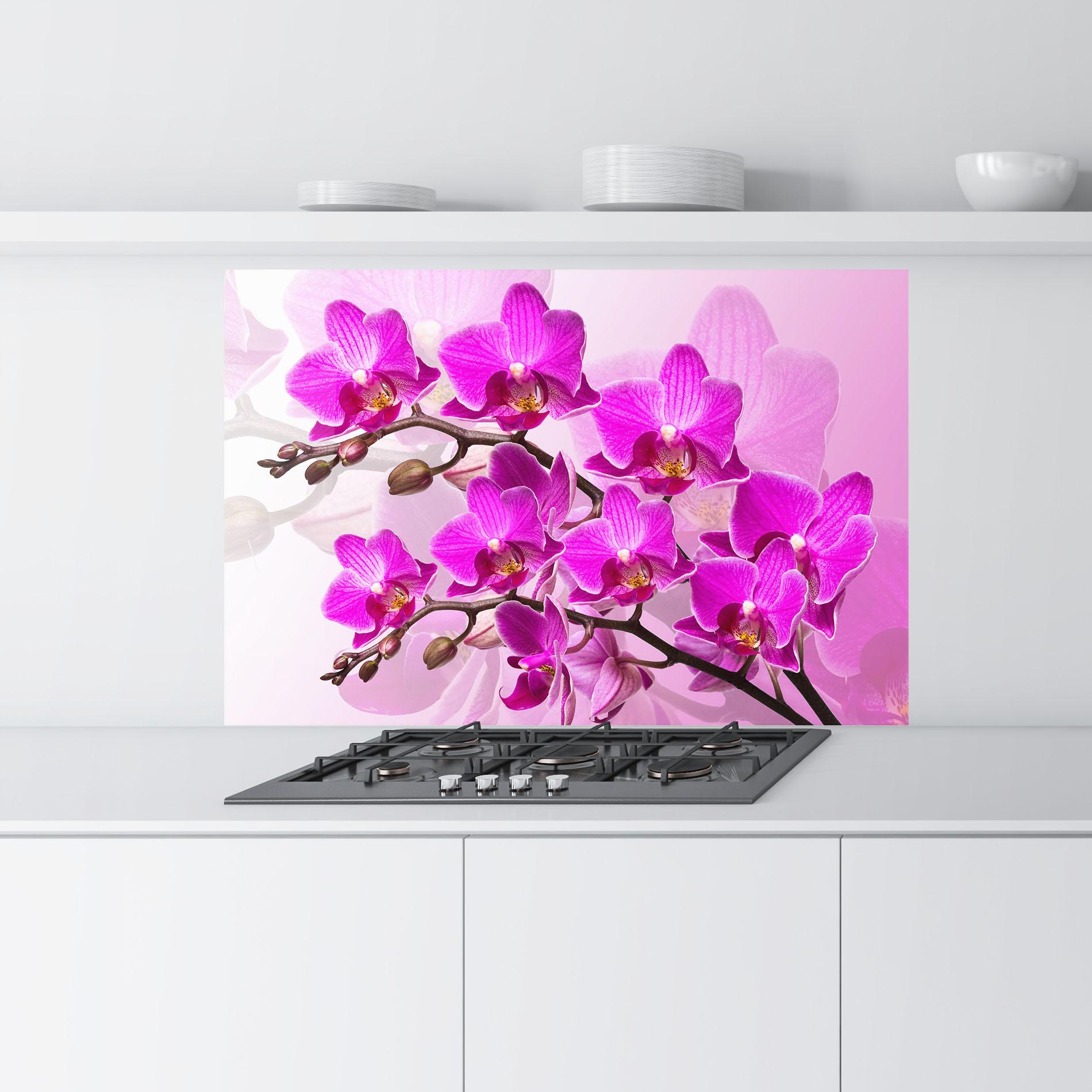Küchenrückwand Glas Flori Roz mockup 9