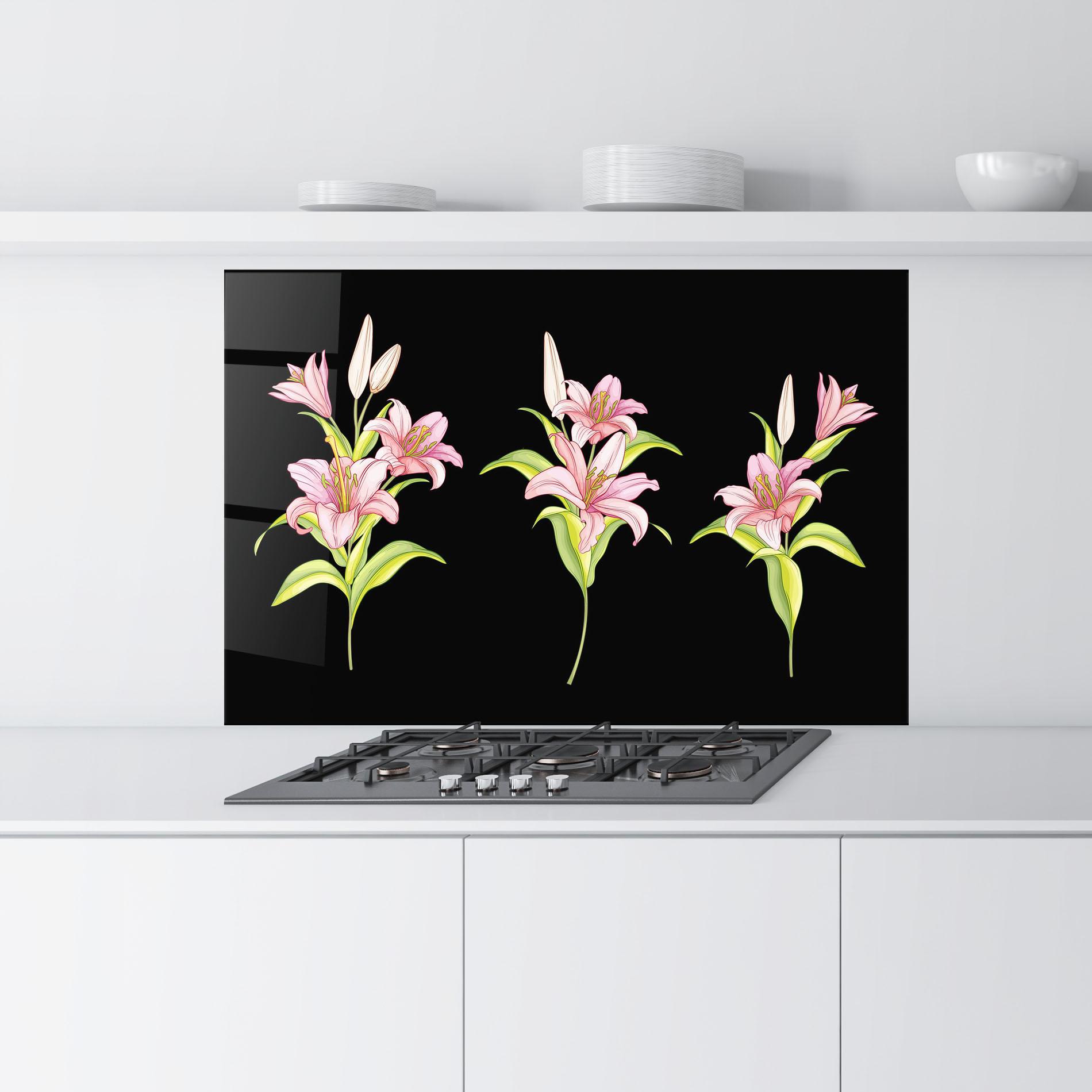 Küchenrückwand Glas Lily Set mockup 9