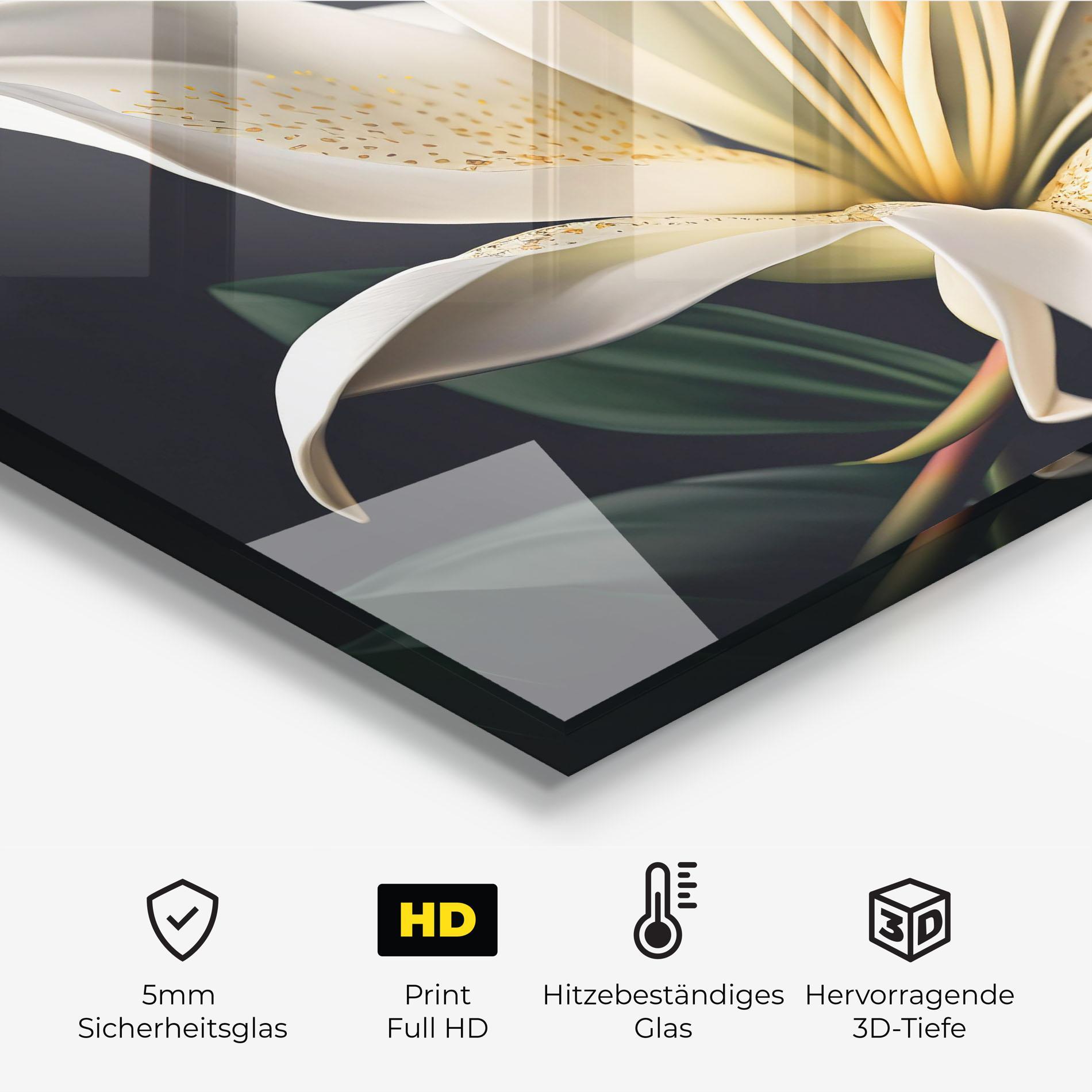 Küchenrückwand Glas Big Lily View mockup 2