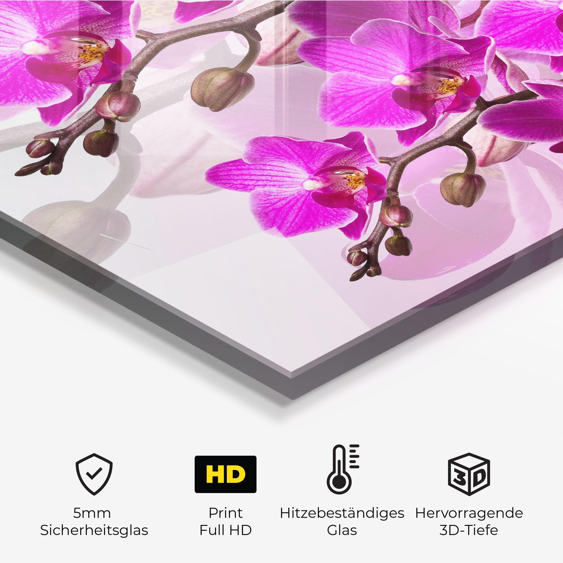 Küchenrückwand Glas Flori Roz mockup 2