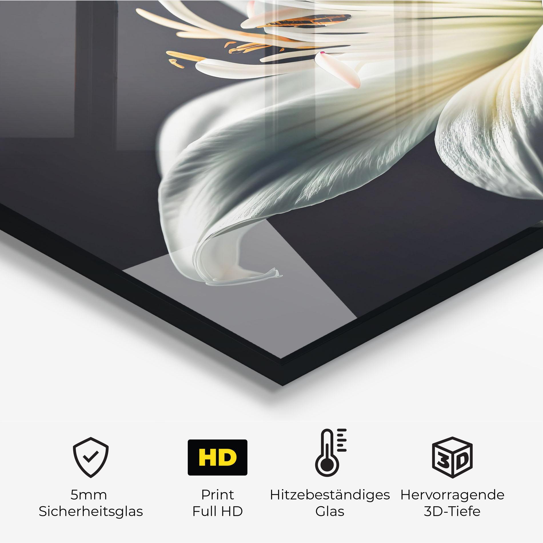 Küchenrückwand Glas Light Grey Lily mockup 2