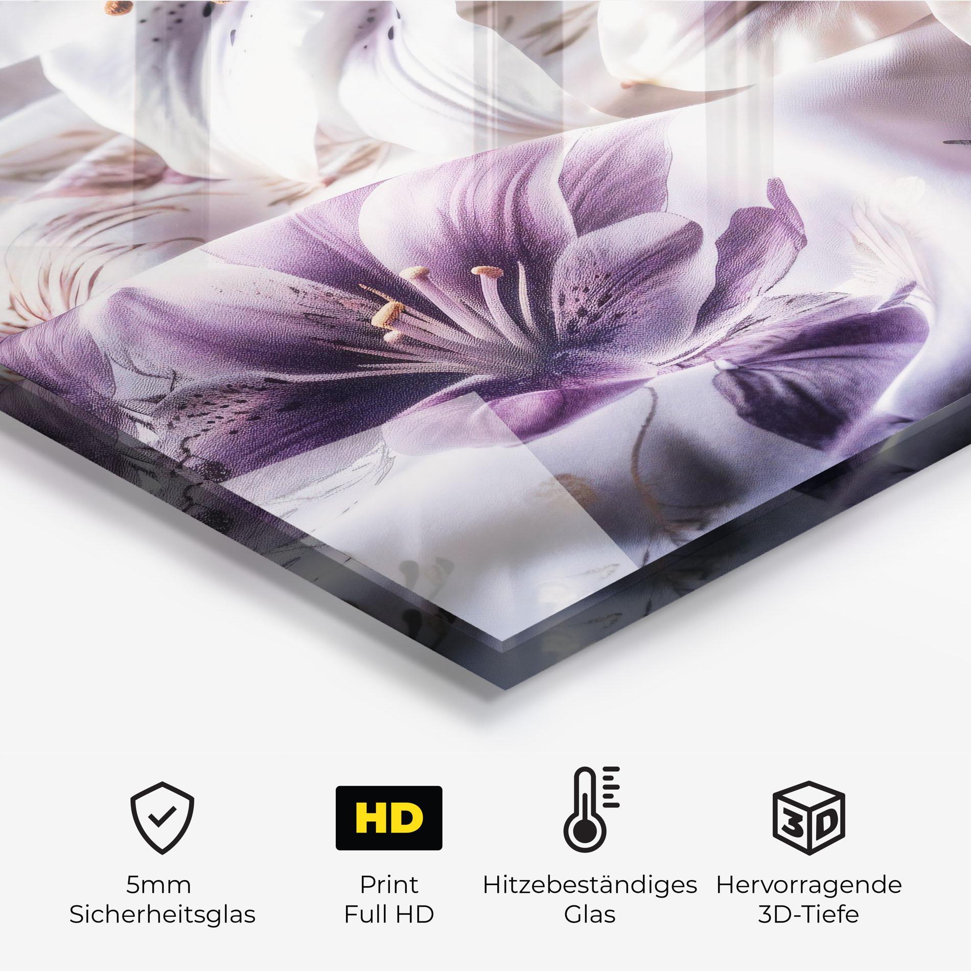 Küchenrückwand Glas Light Purple Lily mockup 2