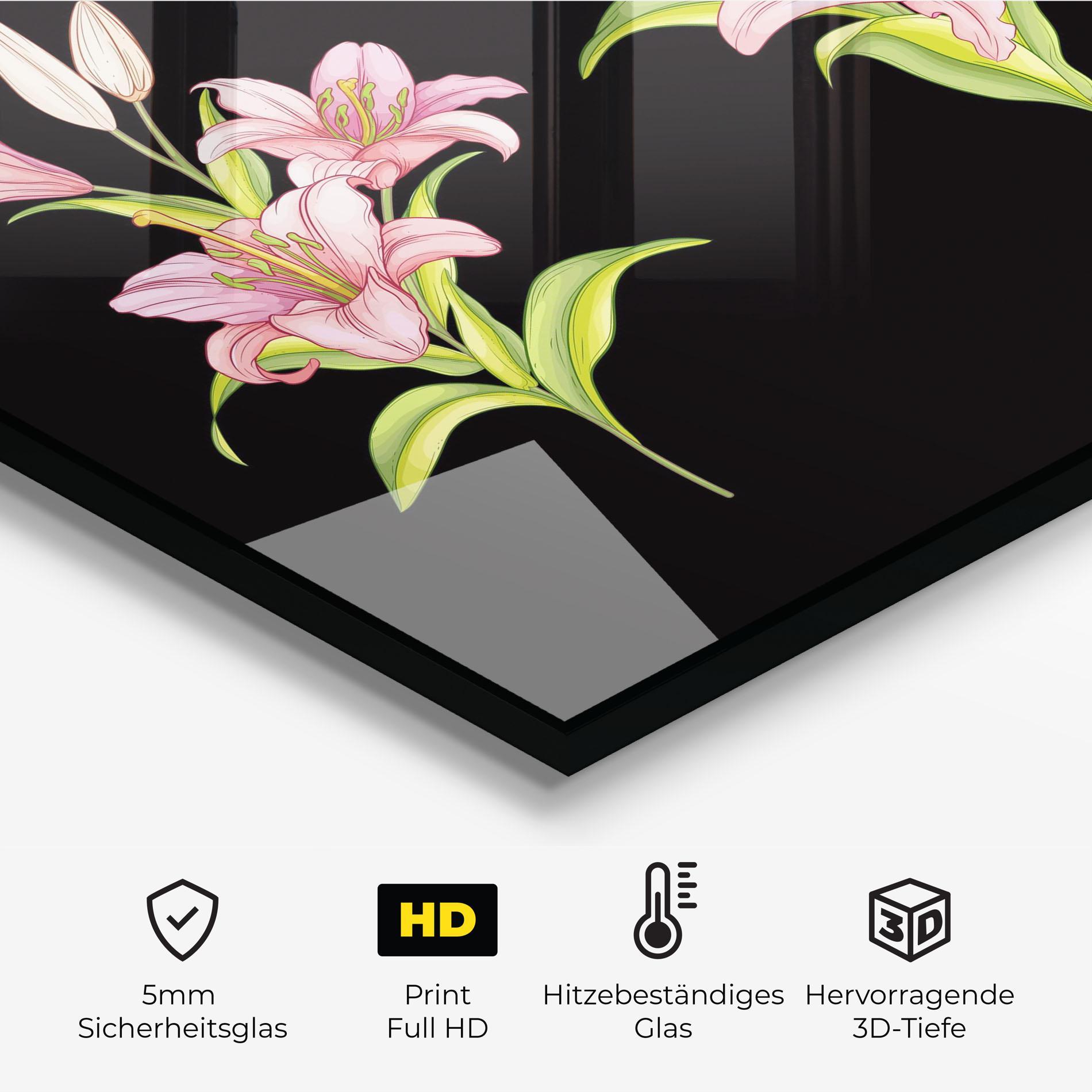 Küchenrückwand Glas Lily Set mockup 2