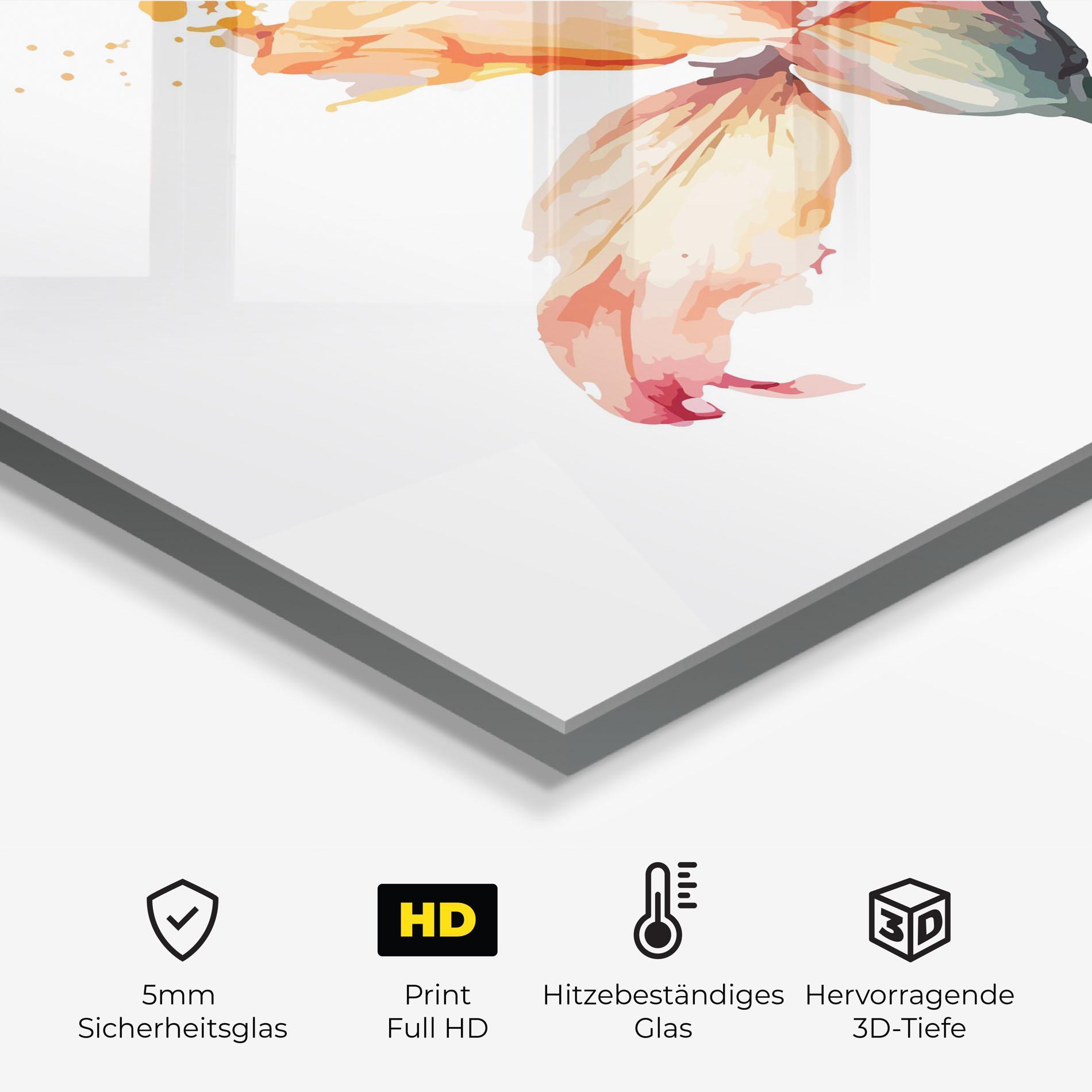 Küchenrückwand Glas Orange Purple Lily mockup 2