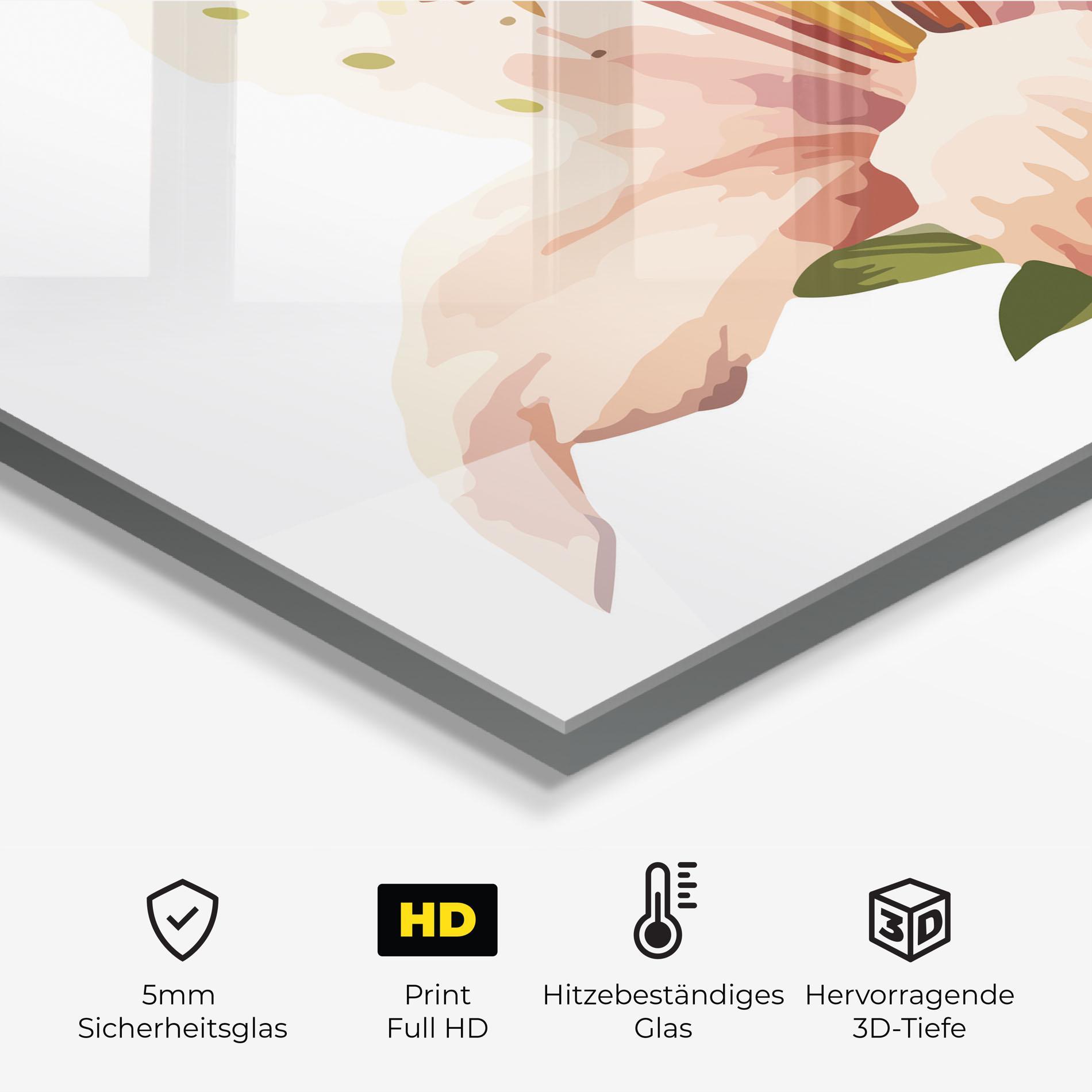 Küchenrückwand Glas Pink Cute Lily mockup 2