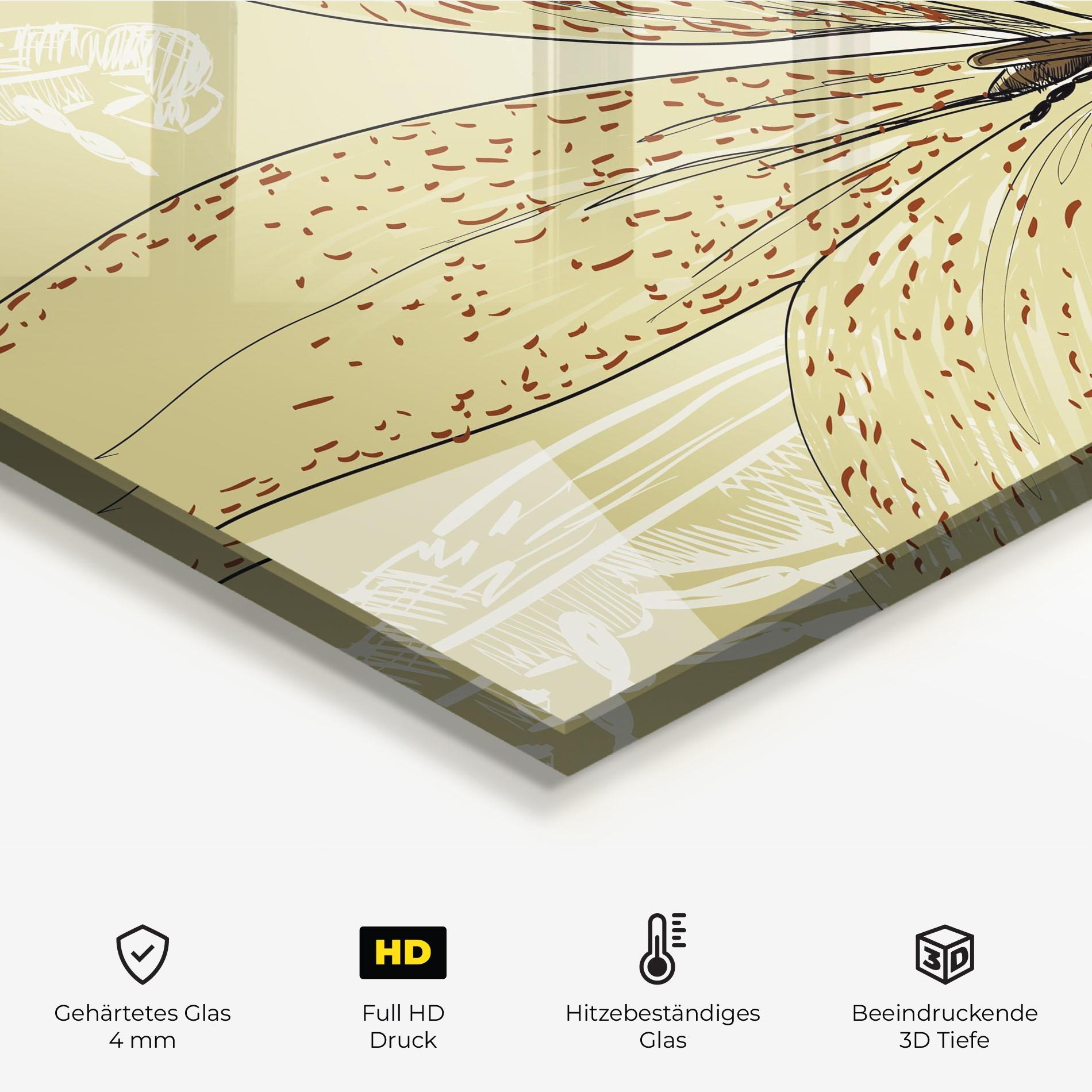 Küchenrückwand Glas Cream Lily Bee mockup 2