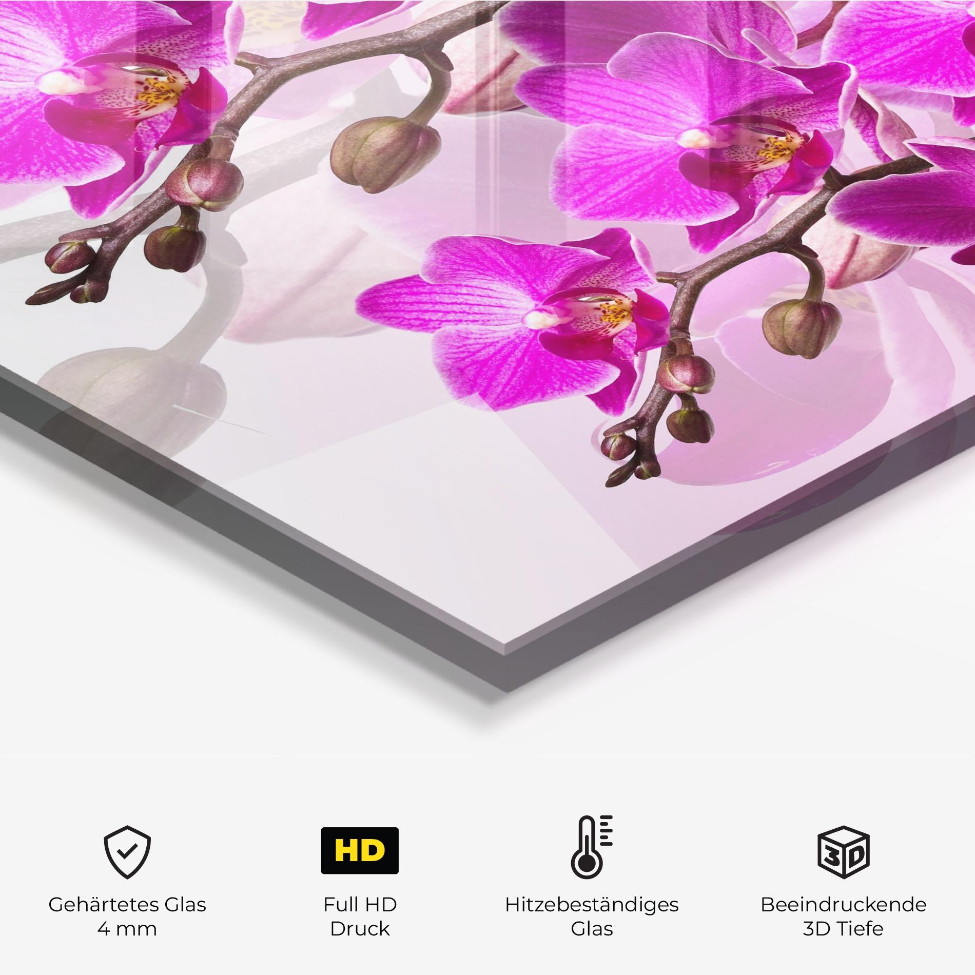 Küchenrückwand Glas Flori Roz mockup 2