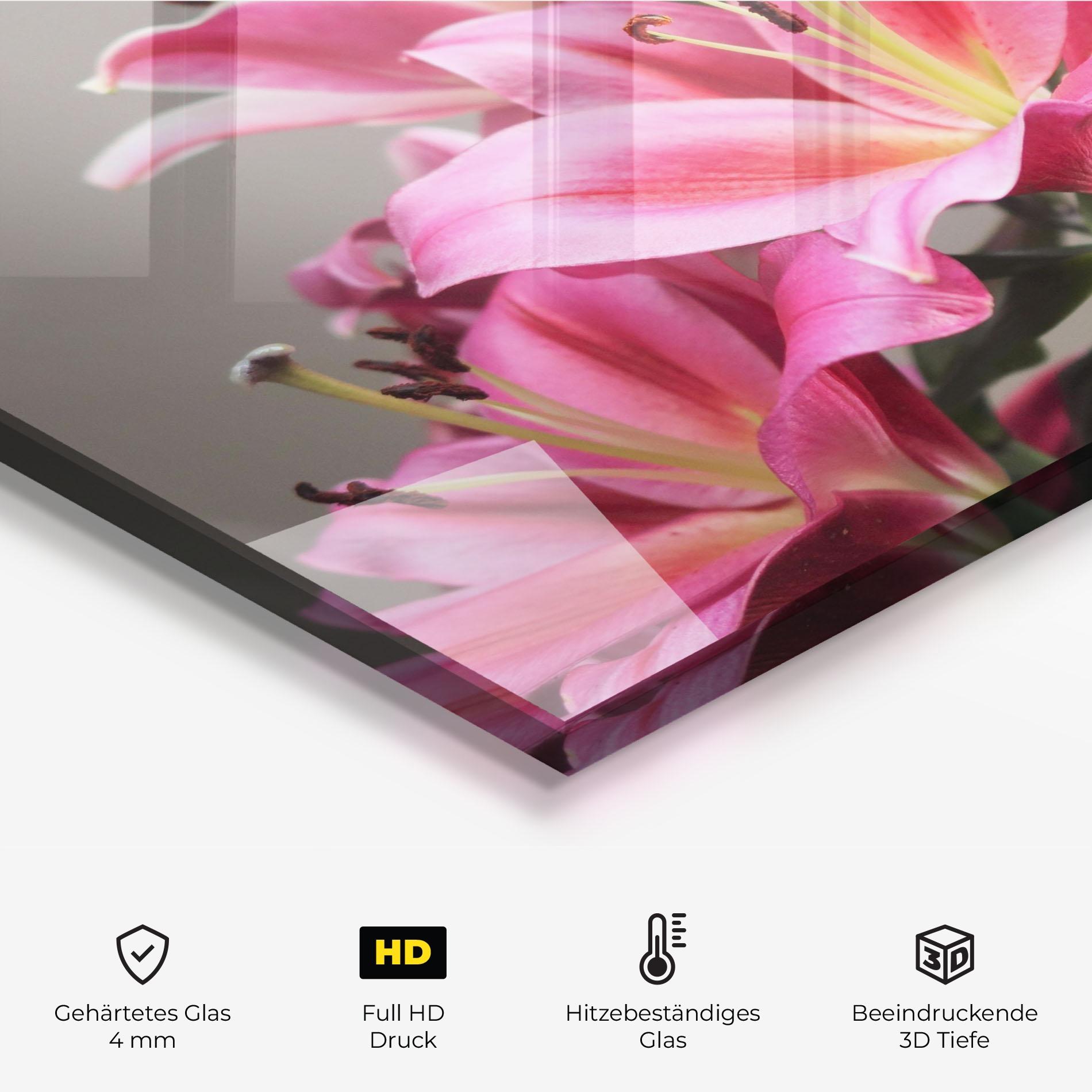 Küchenrückwand Glas Light Pink Lily View mockup 2