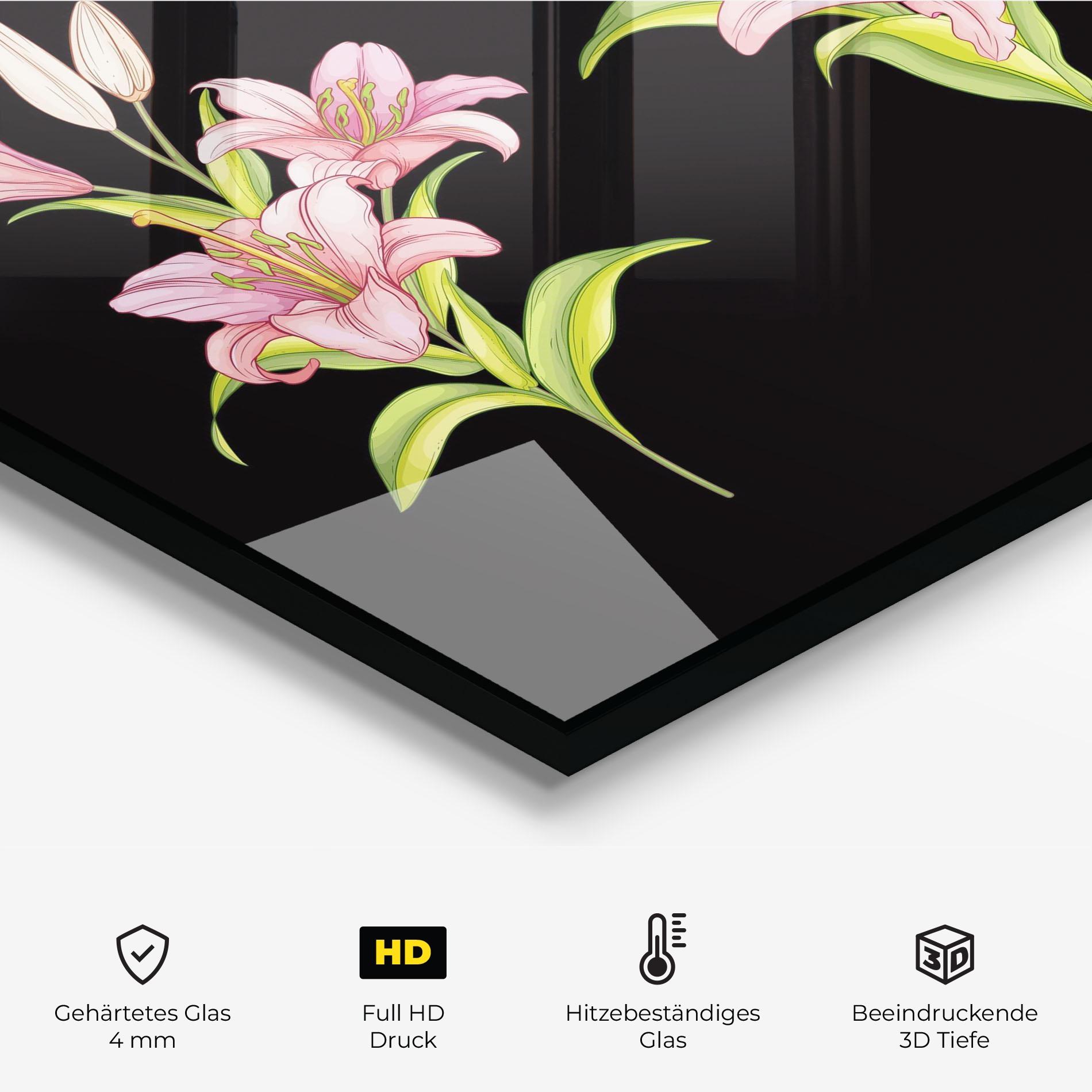 Küchenrückwand Glas Lily Set mockup 2