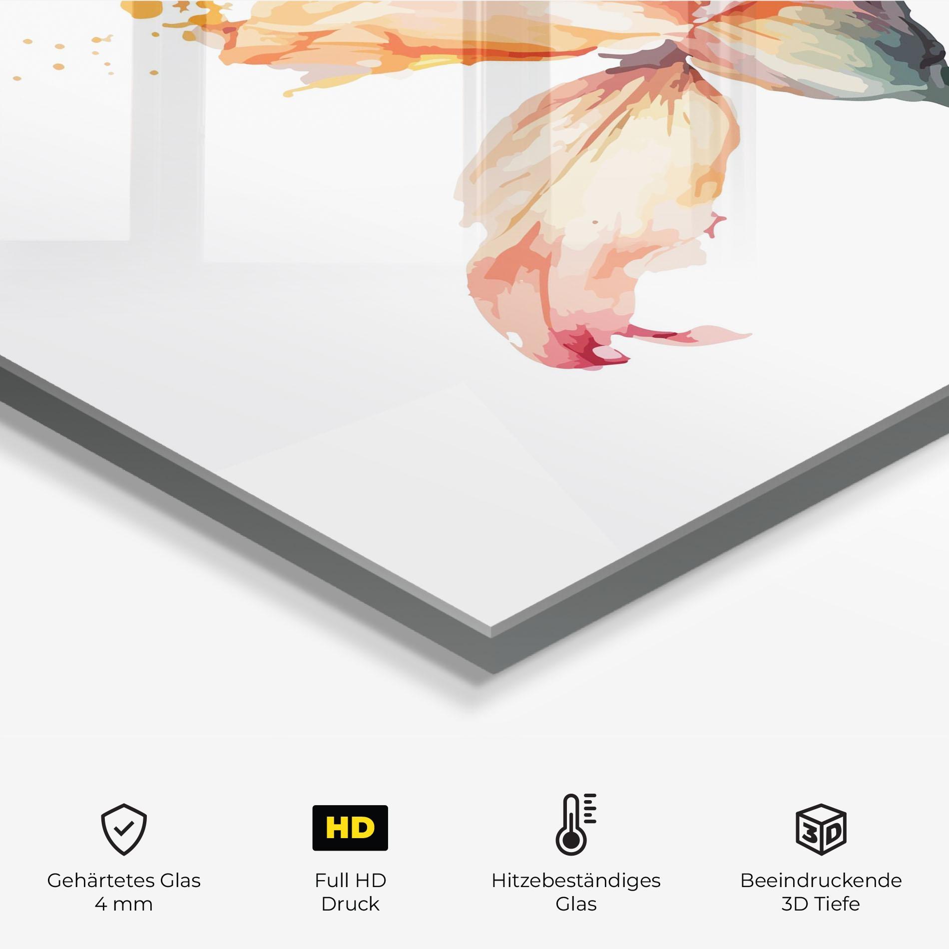 Küchenrückwand Glas Orange Purple Lily mockup 2