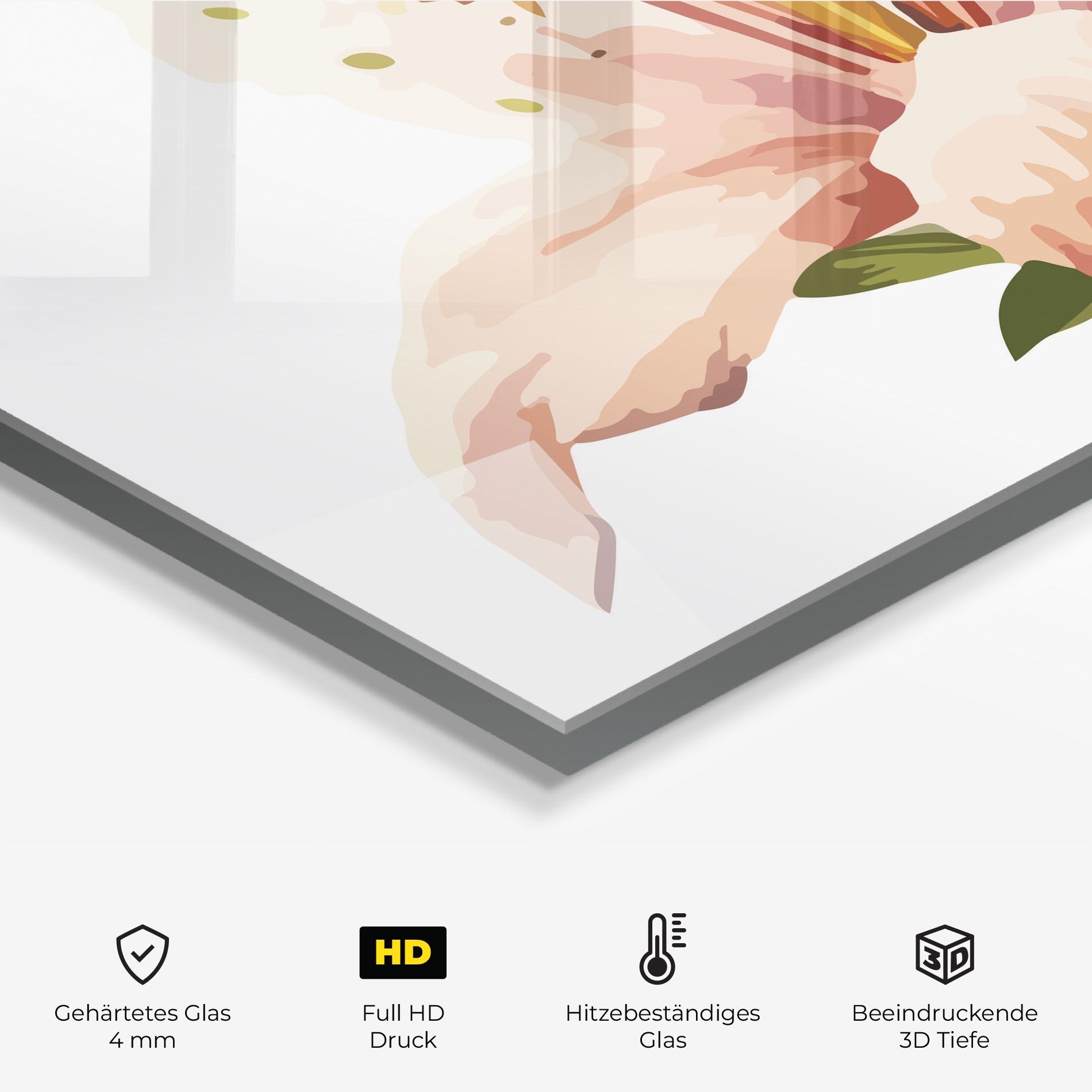 Küchenrückwand Glas Pink Cute Lily mockup 2