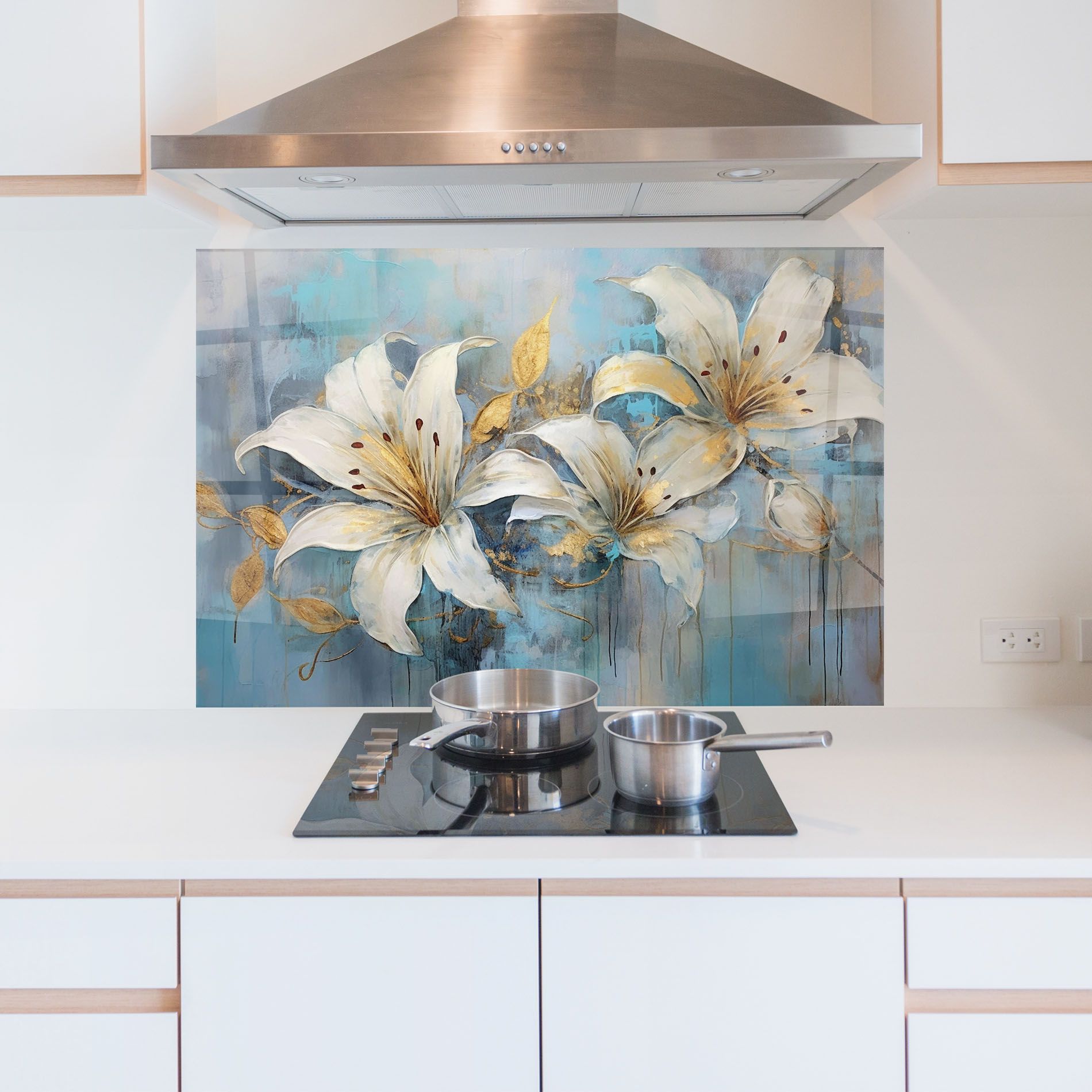 Lily With Gold Painting mockup 5