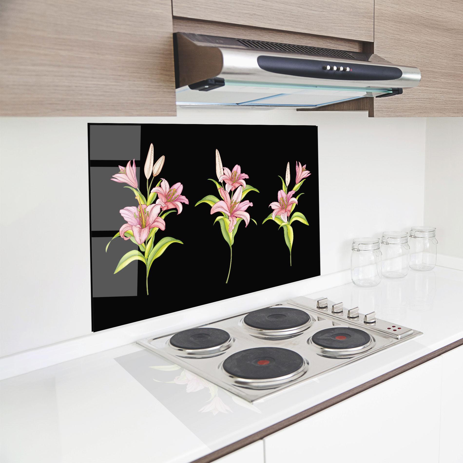 Küchenrückwand Glas Lily Set mockup 8
