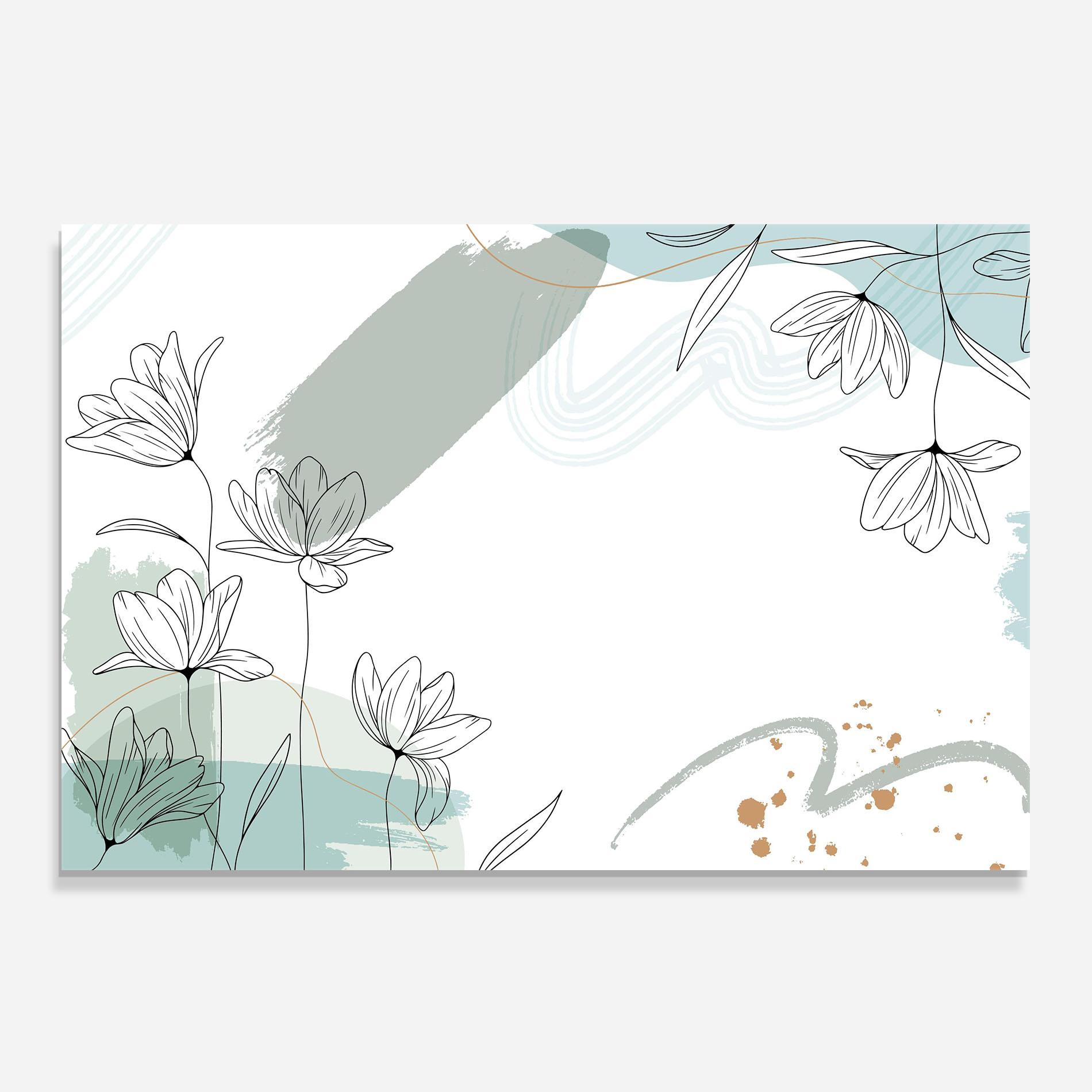 Küchenrückwand Glas Black Blue Line mockup 0