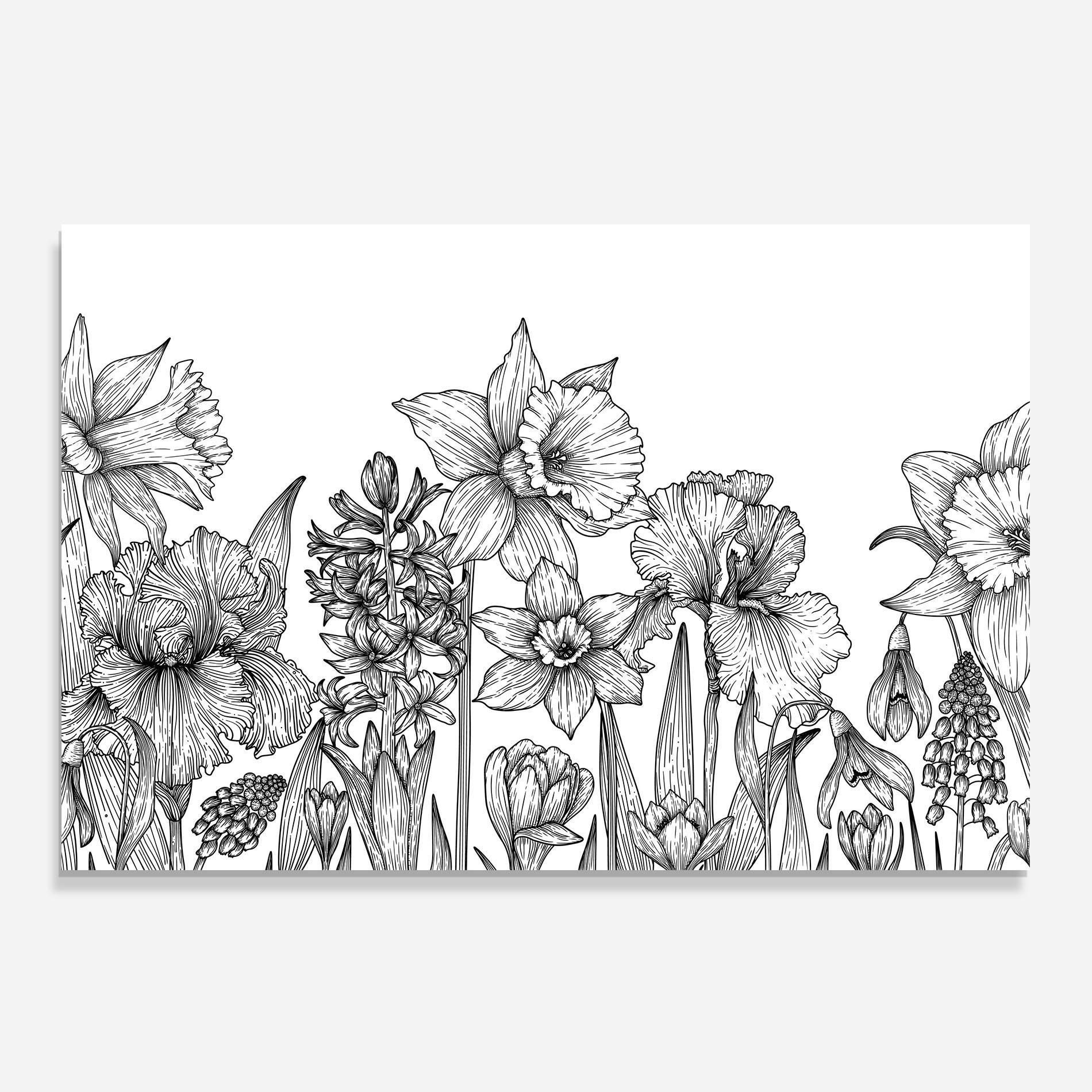 Küchenrückwand Glas Black Line Plant mockup 0