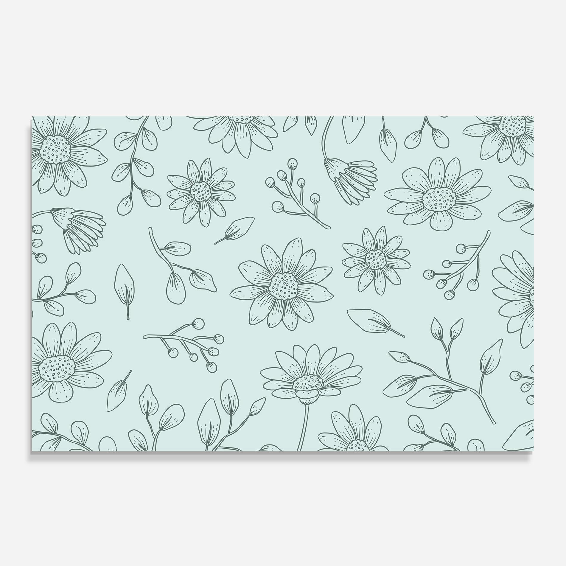 Küchenrückwand Glas Blue Grey Line mockup 0