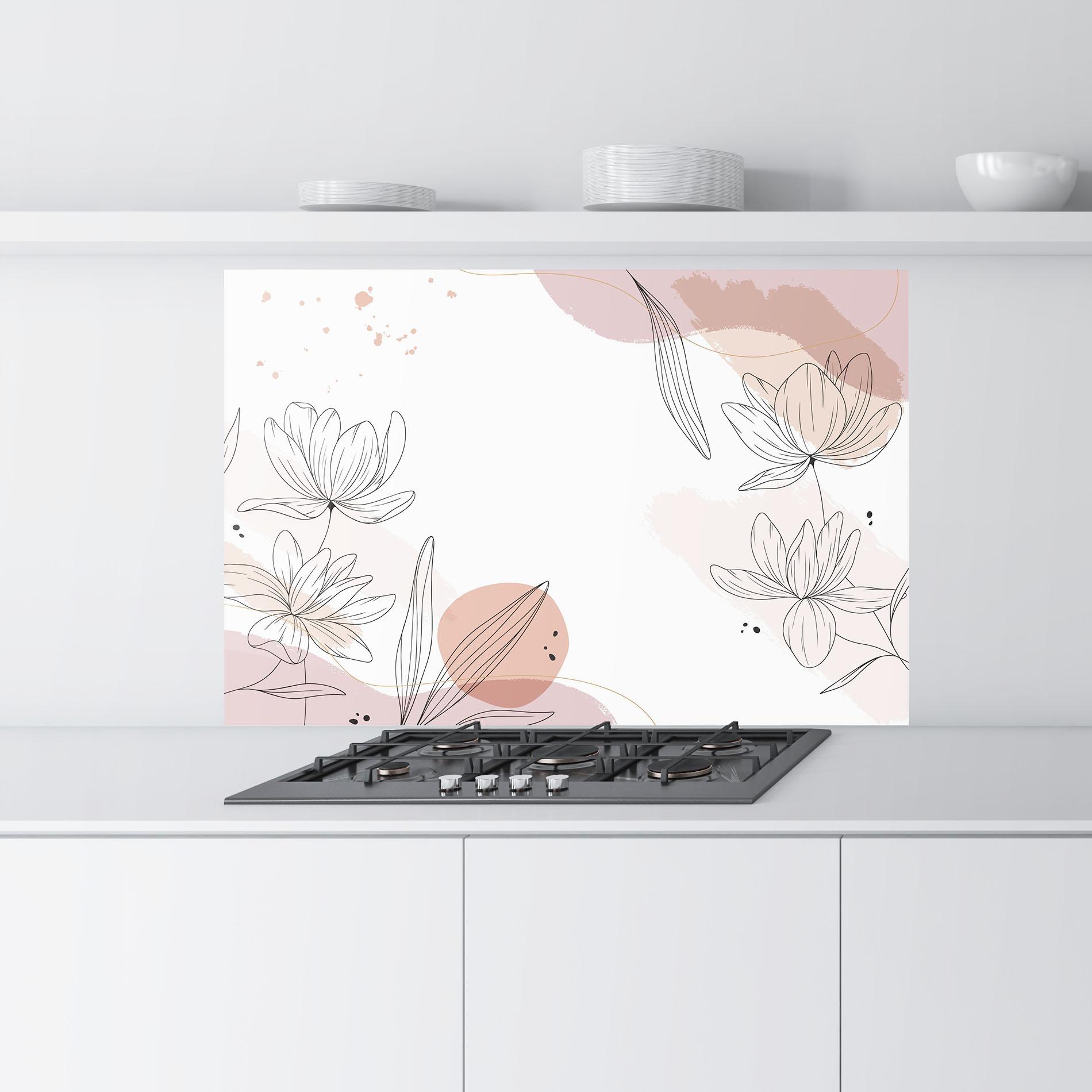 Küchenrückwand Glas Black Pink Line mockup 9