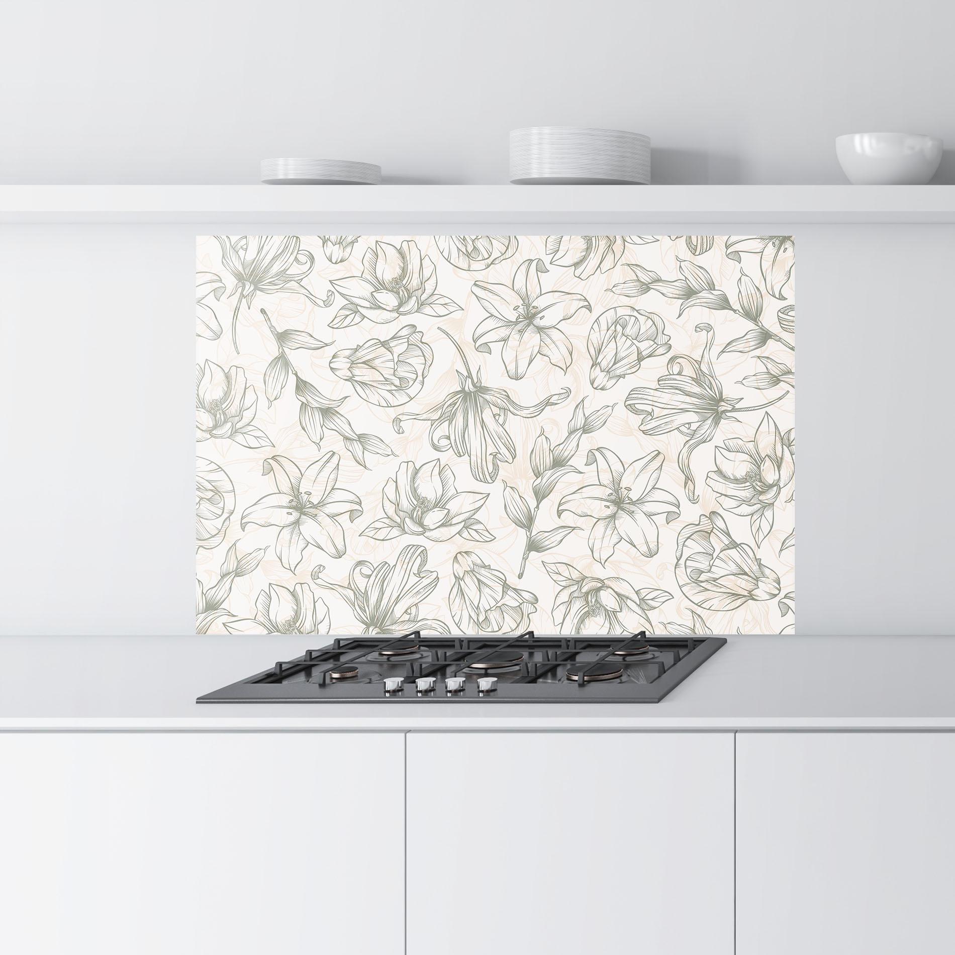 Küchenrückwand Glas Cream Grey Line mockup 9