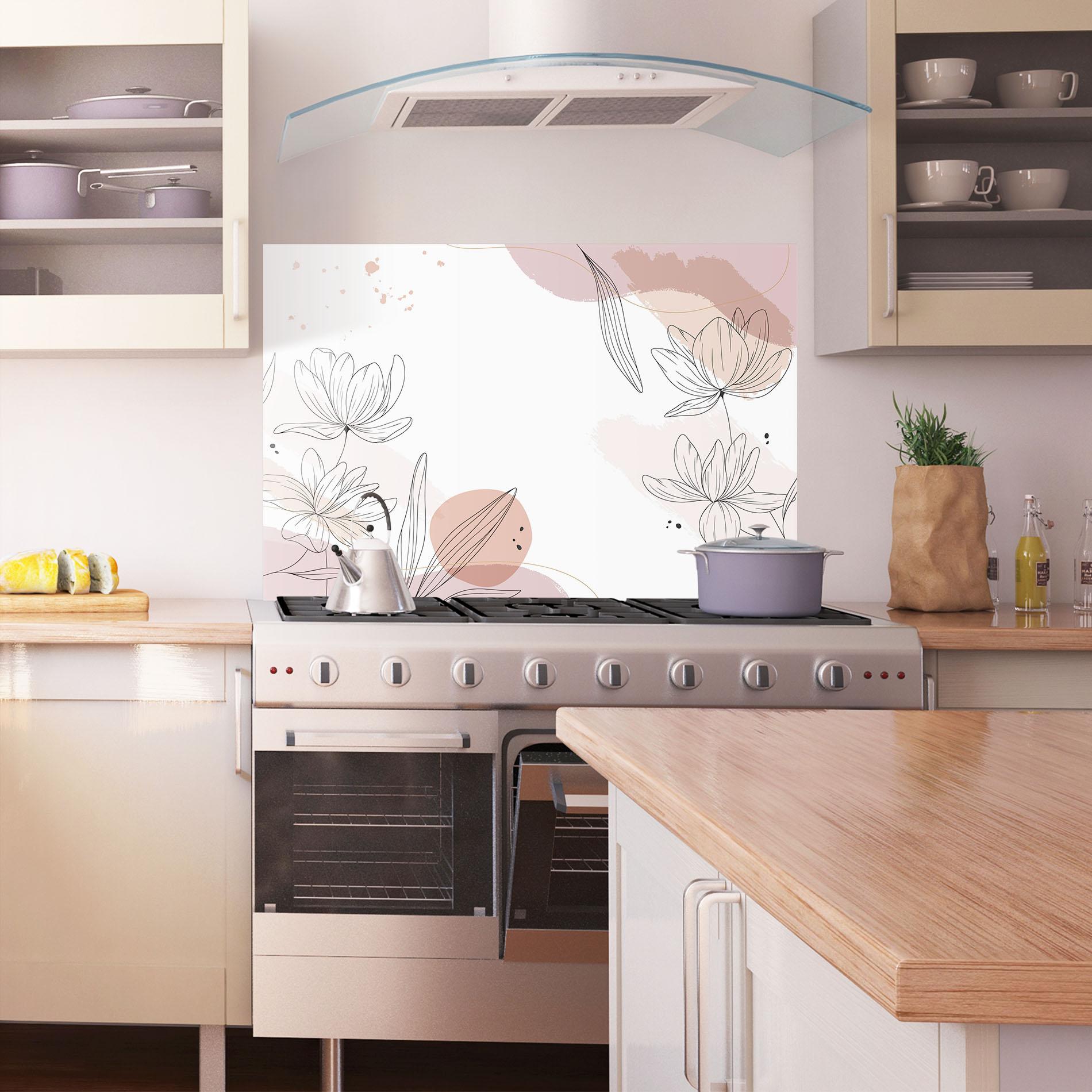 Küchenrückwand Glas Black Pink Line mockup 1