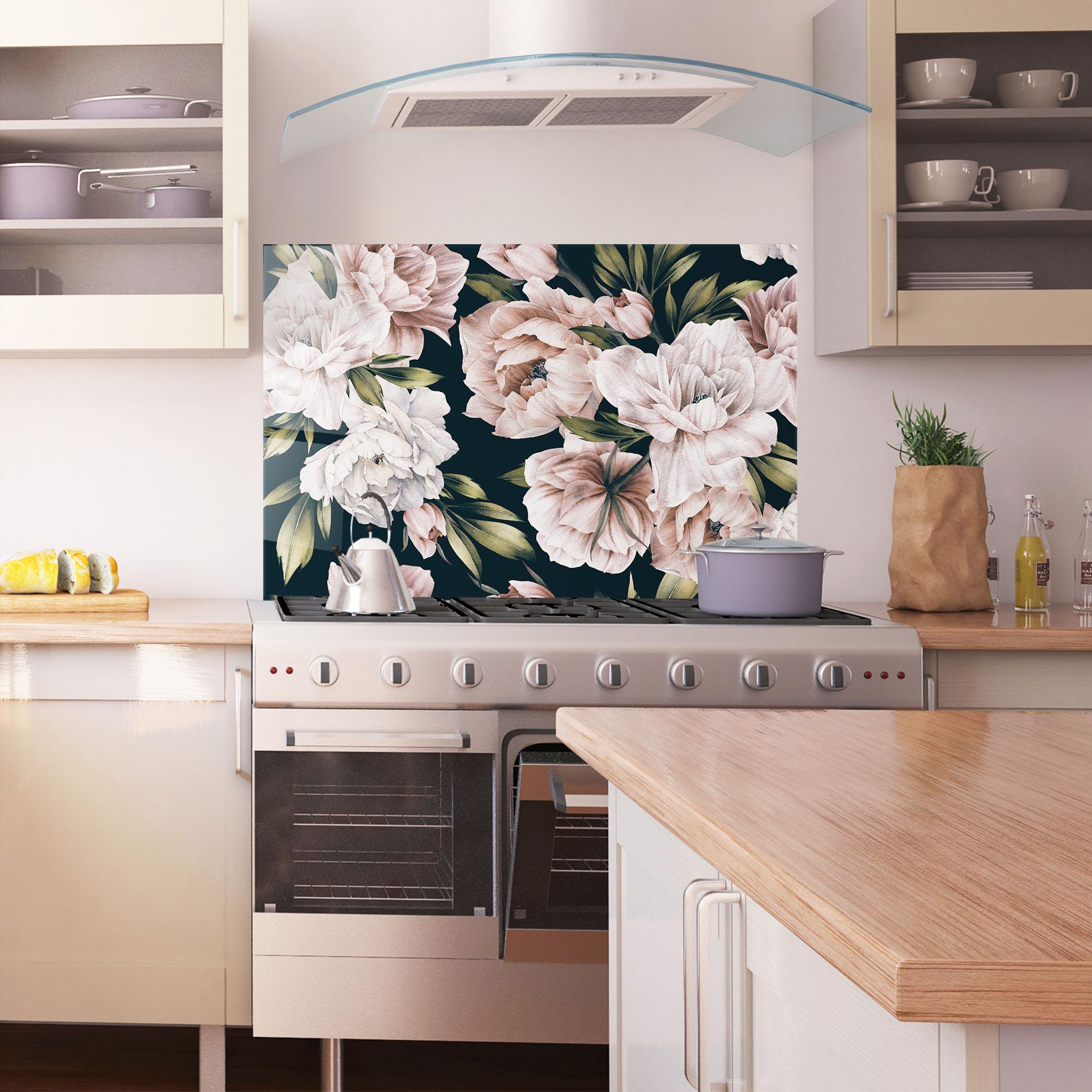 Küchenrückwand Glas Flori De Bujori mockup 1