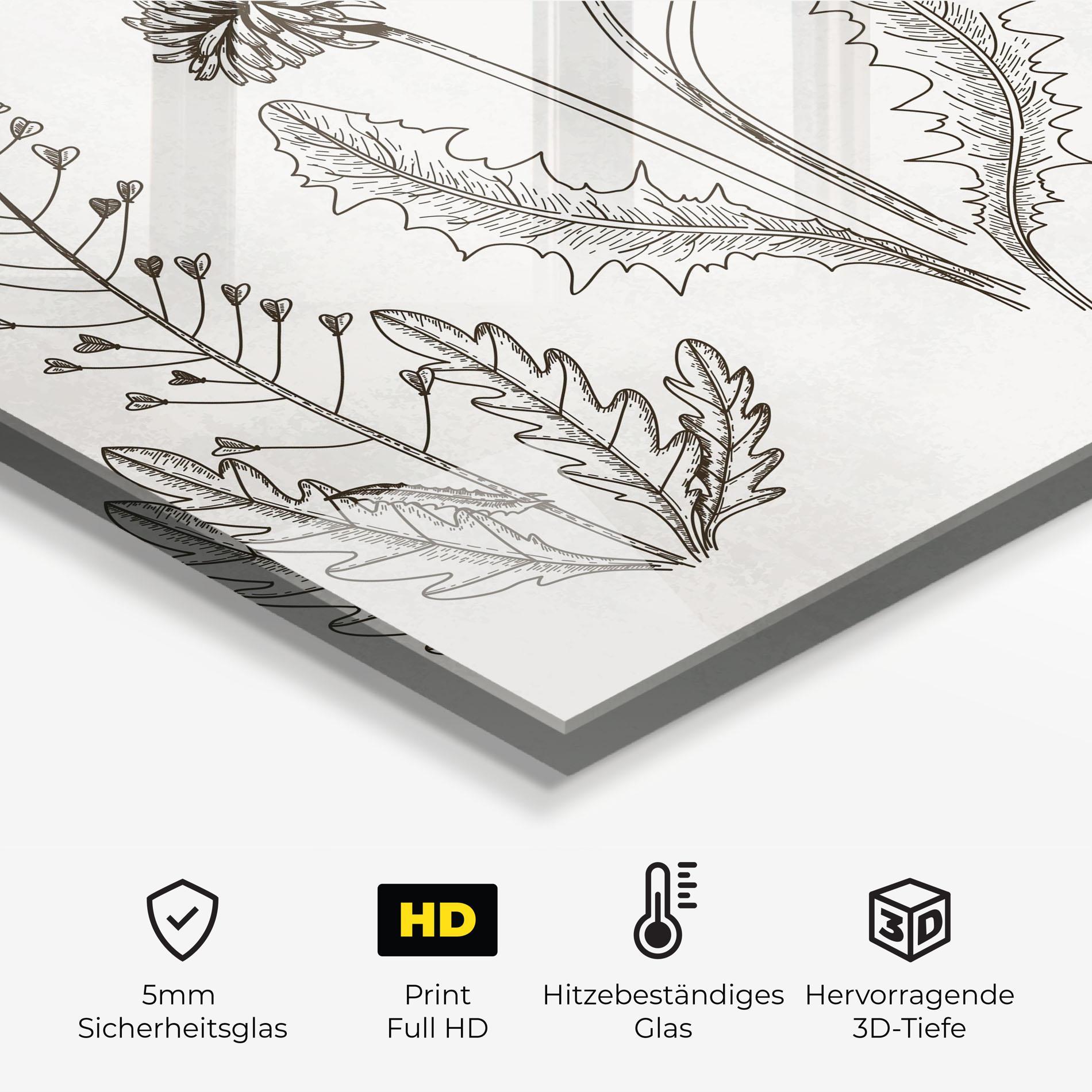 Küchenrückwand Glas Black Line White mockup 2