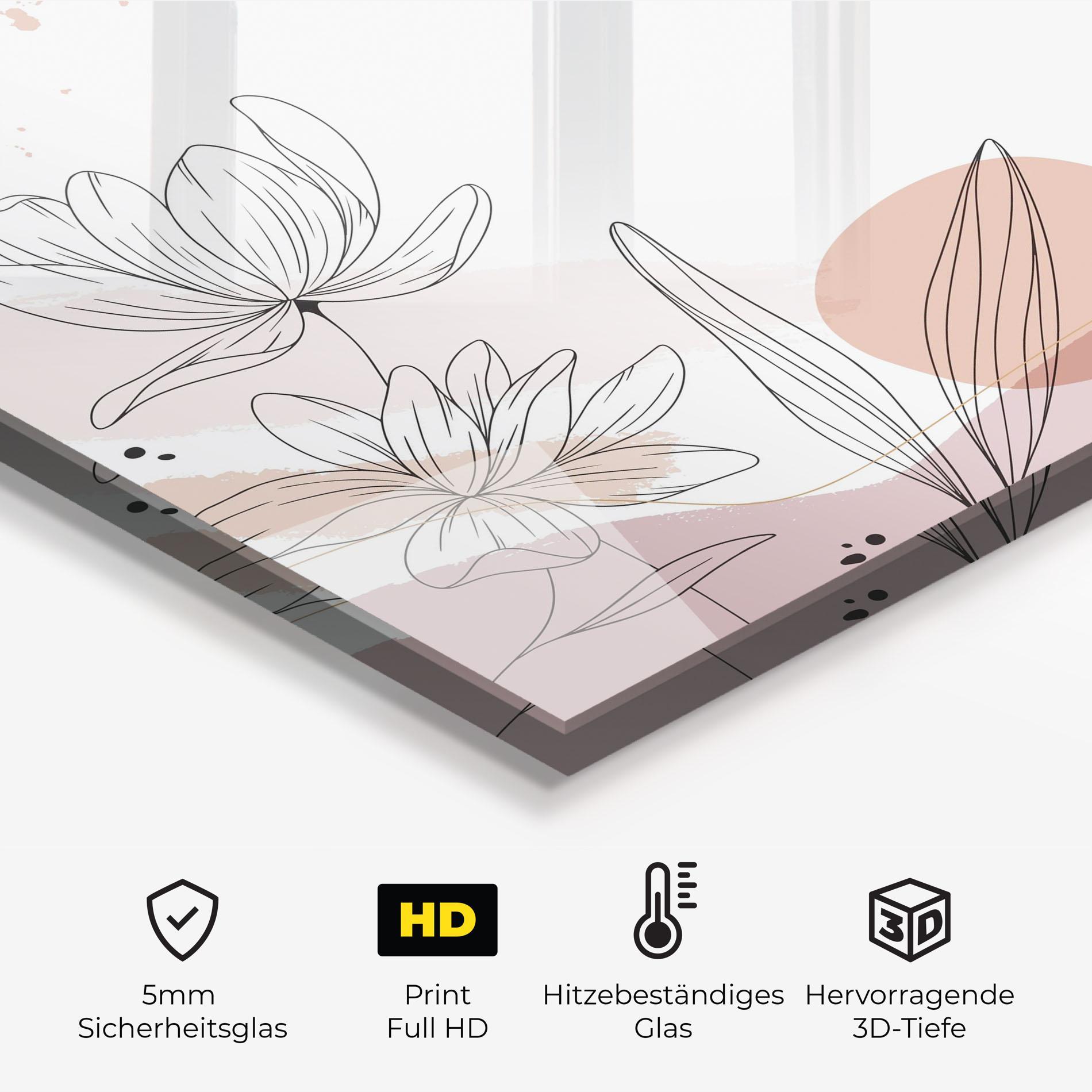 Küchenrückwand Glas Black Pink Line mockup 2