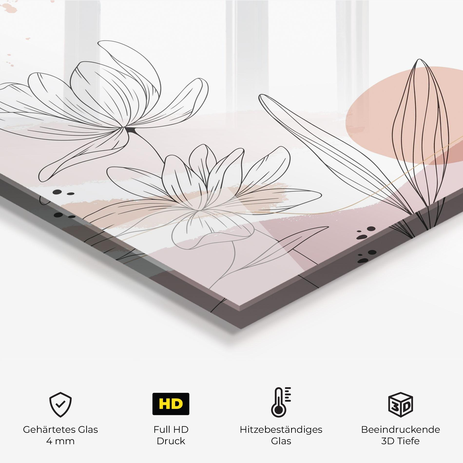 Küchenrückwand Glas Black Pink Line mockup 2