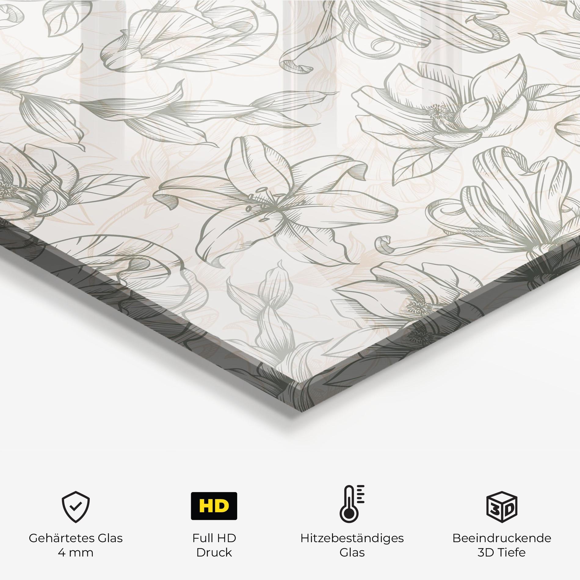 Küchenrückwand Glas Cream Grey Line mockup 2