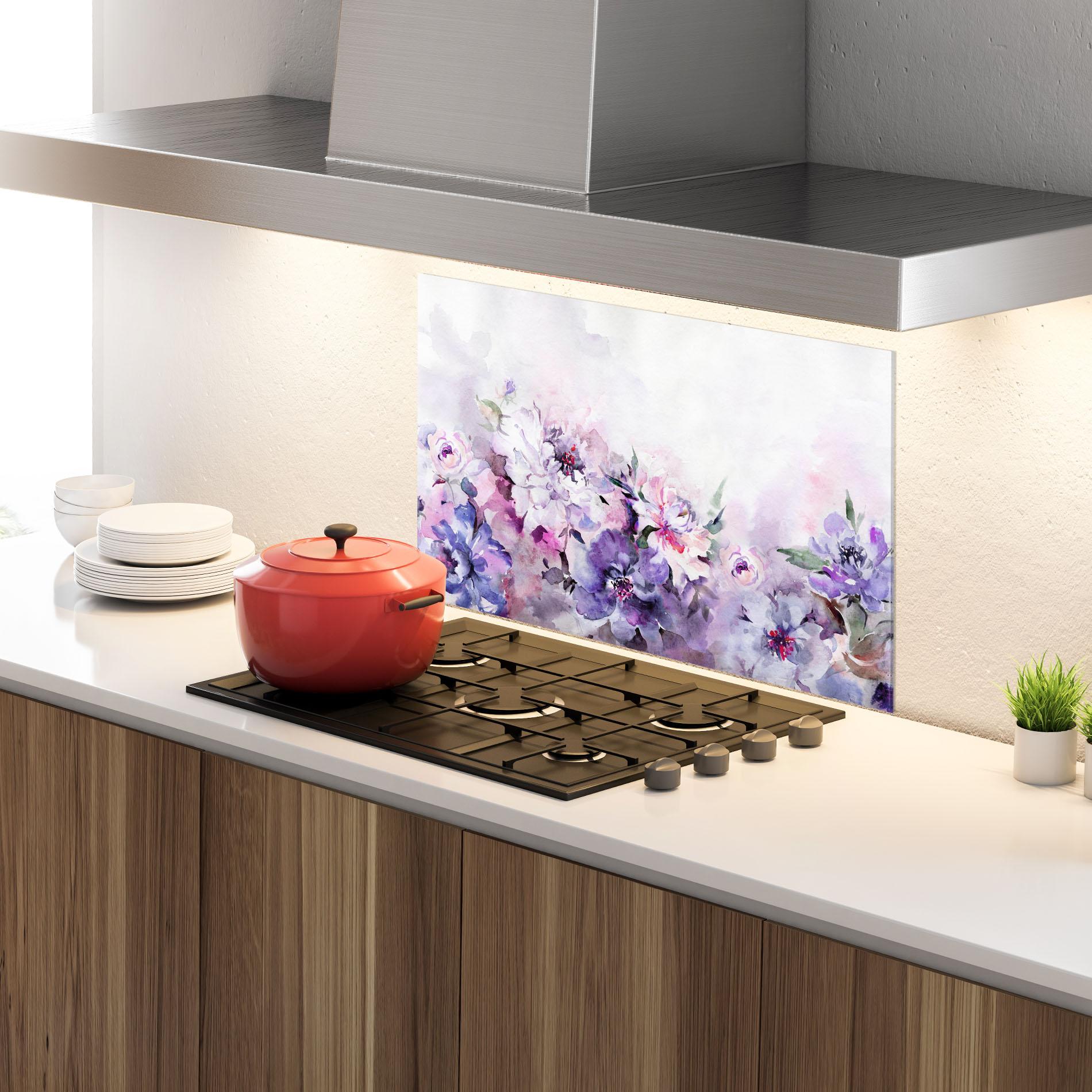 Küchenrückwand Glas Buchet Multicolor mockup 4