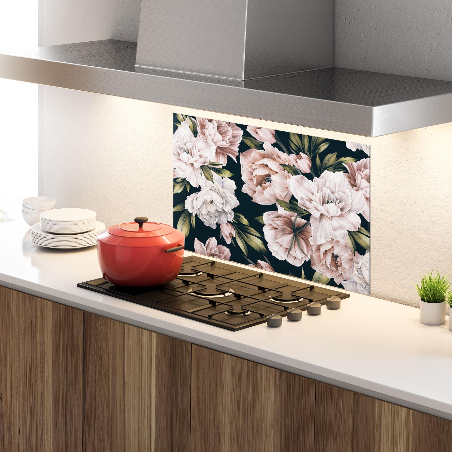 Küchenrückwand Glas Flori De Bujori mockup 4
