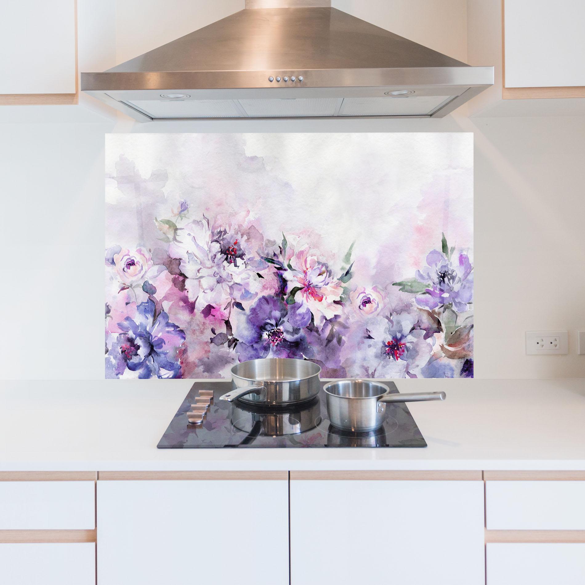 Küchenrückwand Glas Buchet Multicolor mockup 5