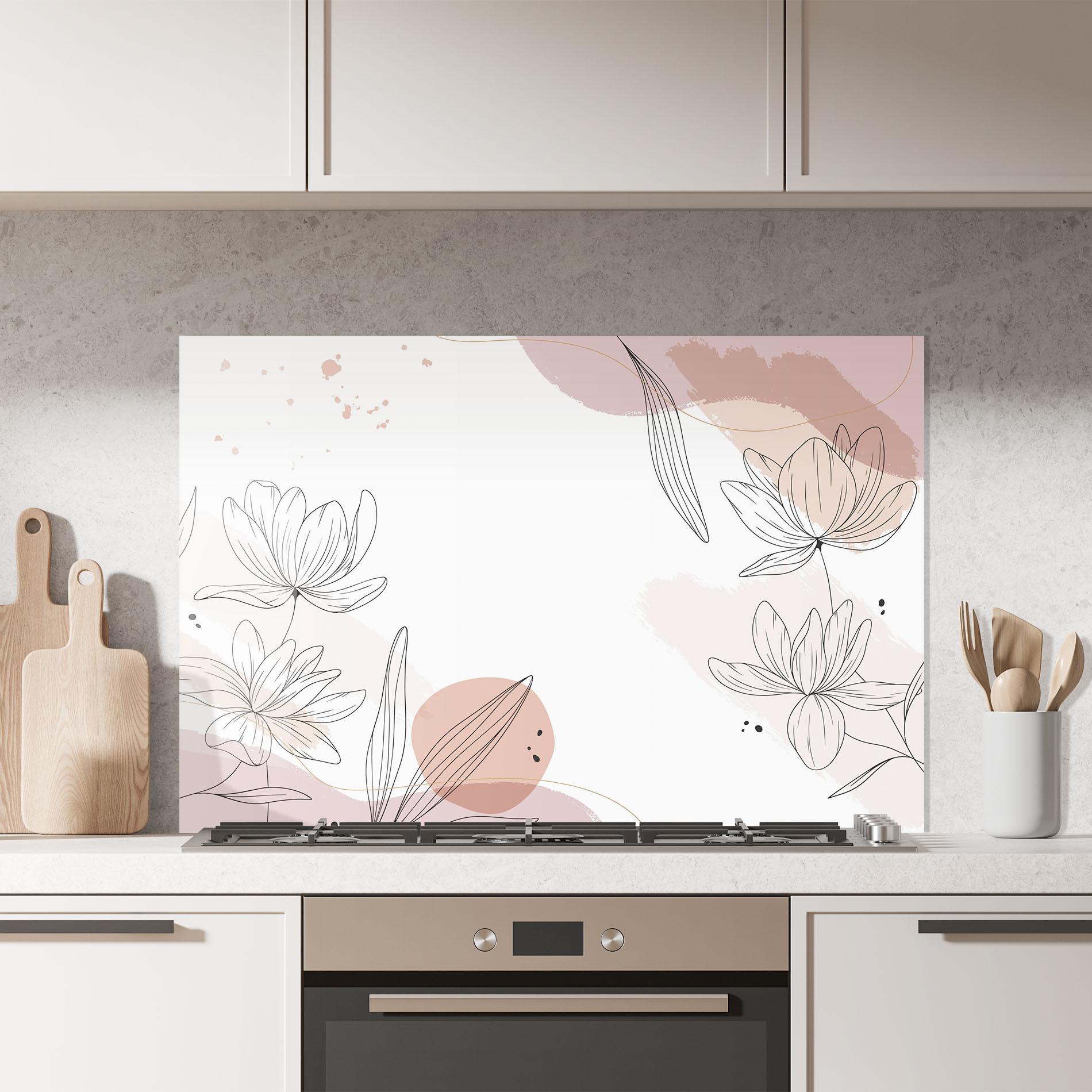 Küchenrückwand Glas Black Pink Line mockup 7