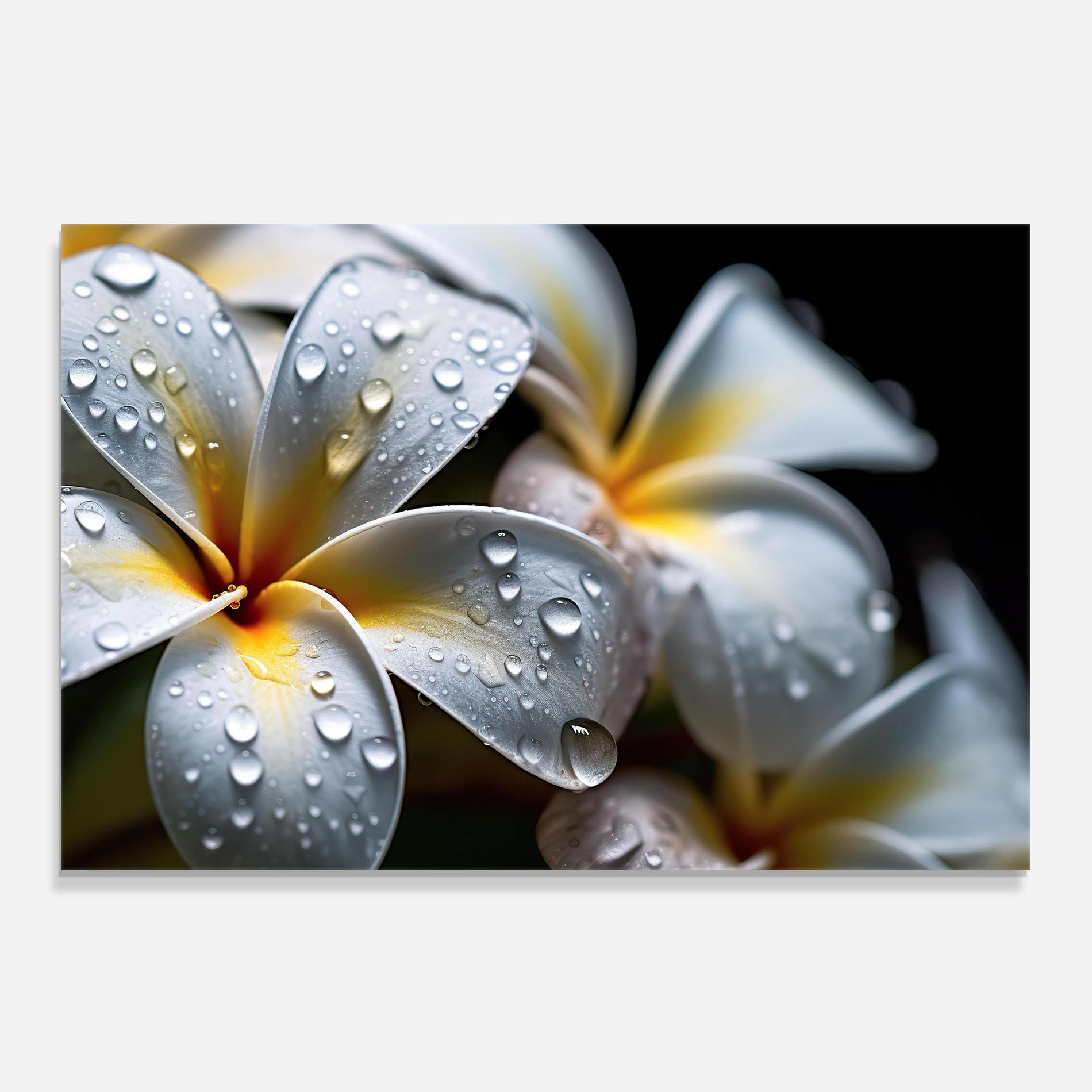 Küchenrückwand Glas Rainy White Exotic mockup 0