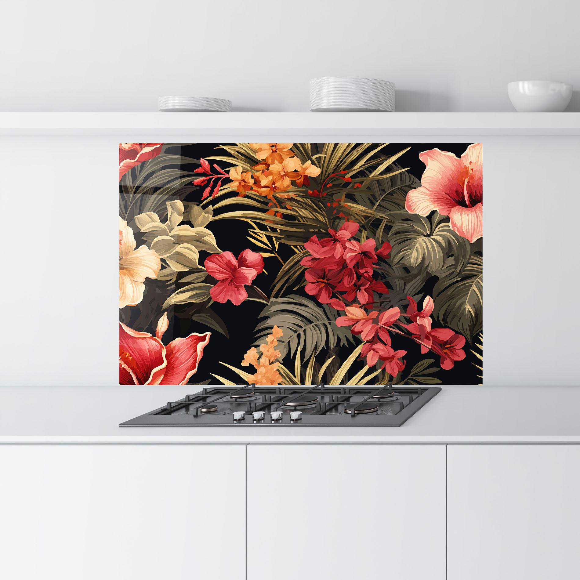 Küchenrückwand Glas Exotic Flower Plant mockup 9