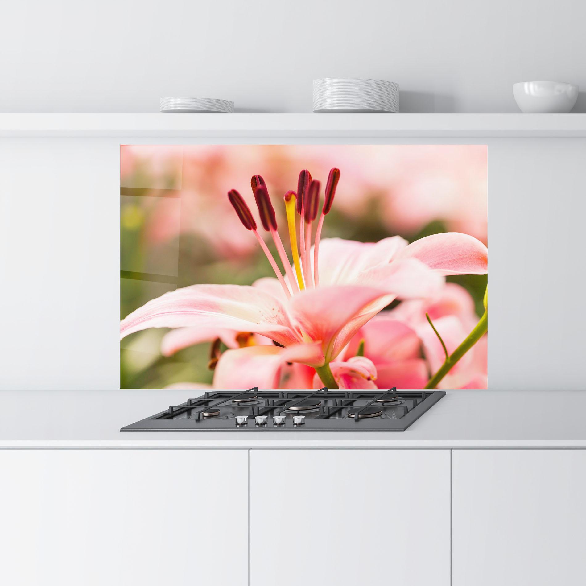 Küchenrückwand Glas Flower mockup 9