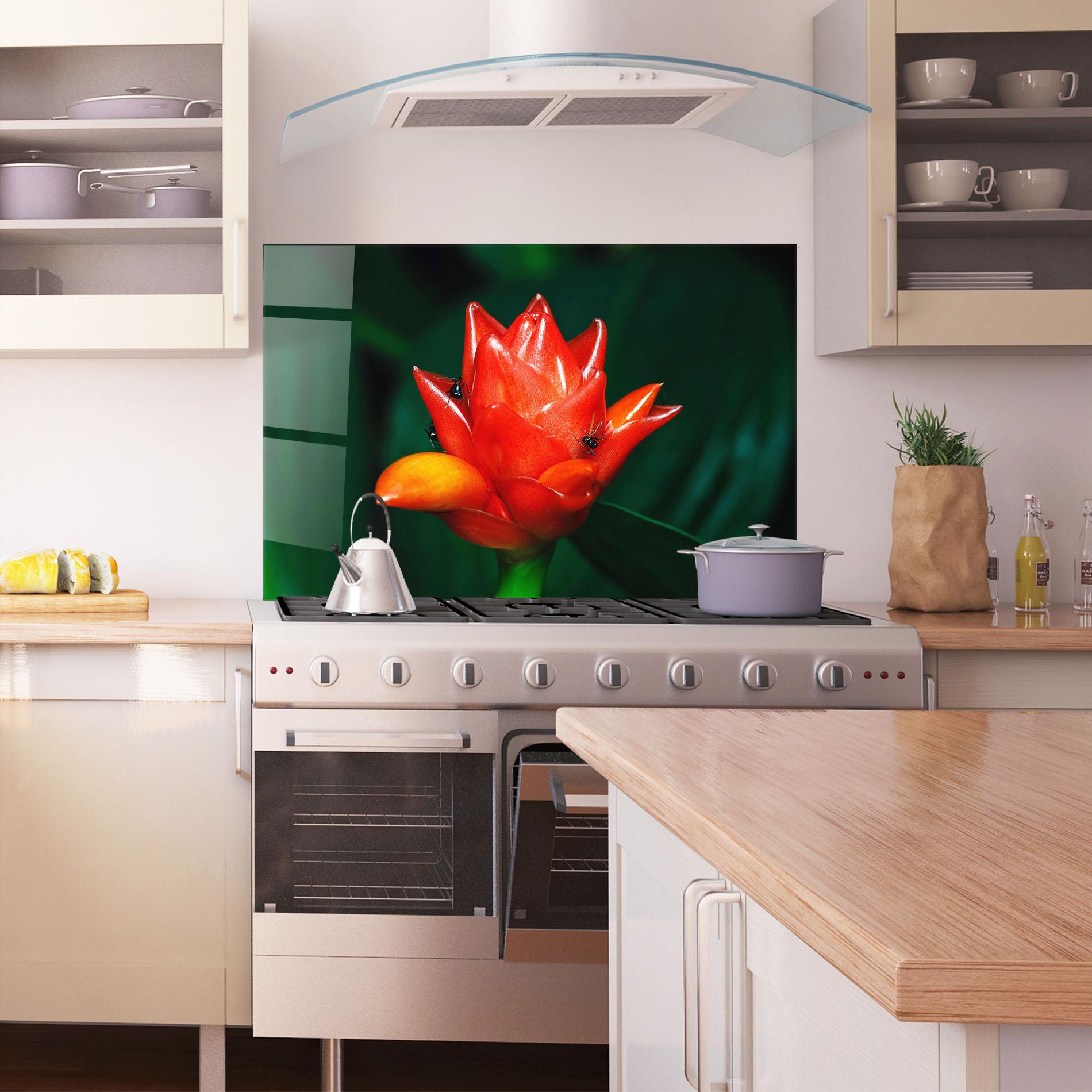 Küchenrückwand Glas Cool Orange Exotic mockup 1