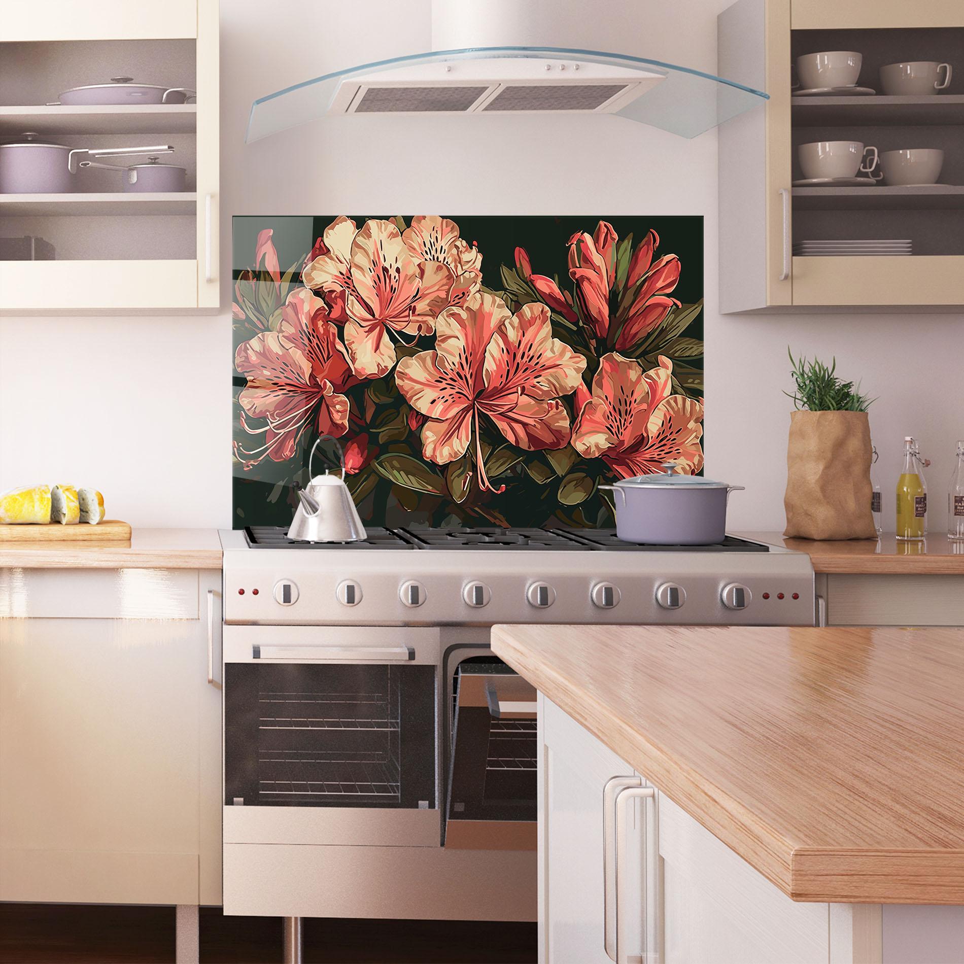 Küchenrückwand Glas Cream Exotic Art mockup 1