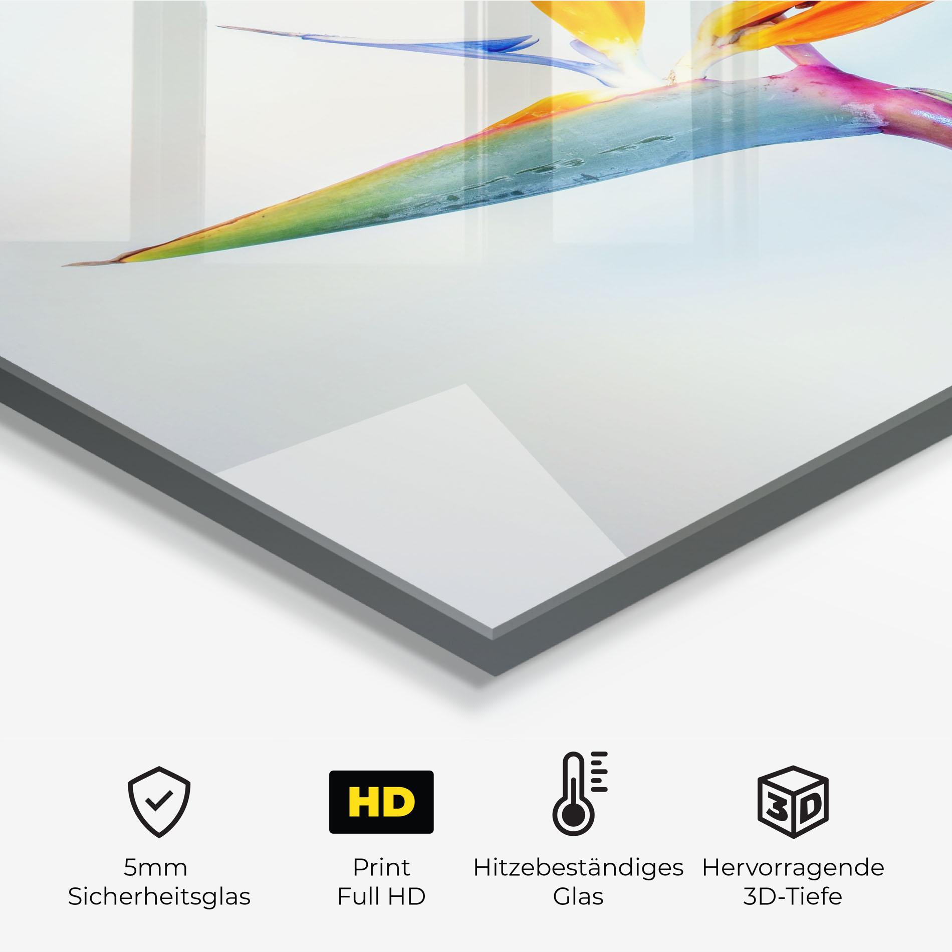 Küchenrückwand Glas Green Orange Exotic mockup 2