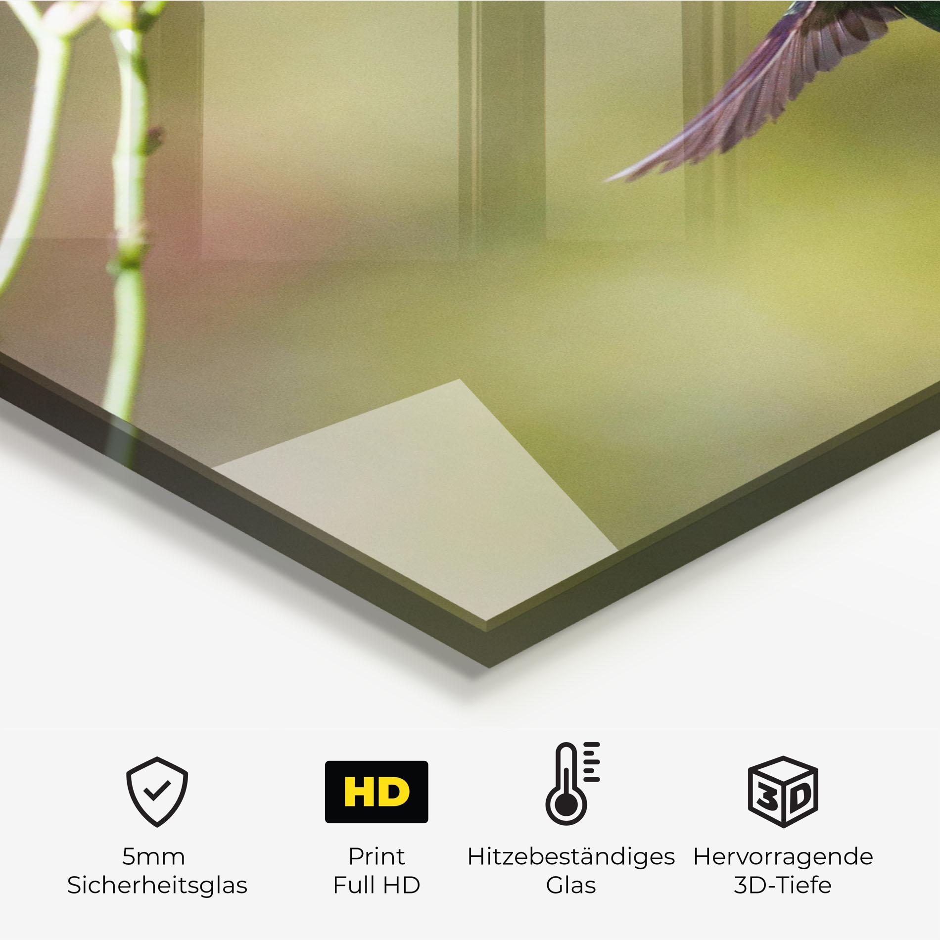 Küchenrückwand Glas Orange Flower Exotic mockup 2