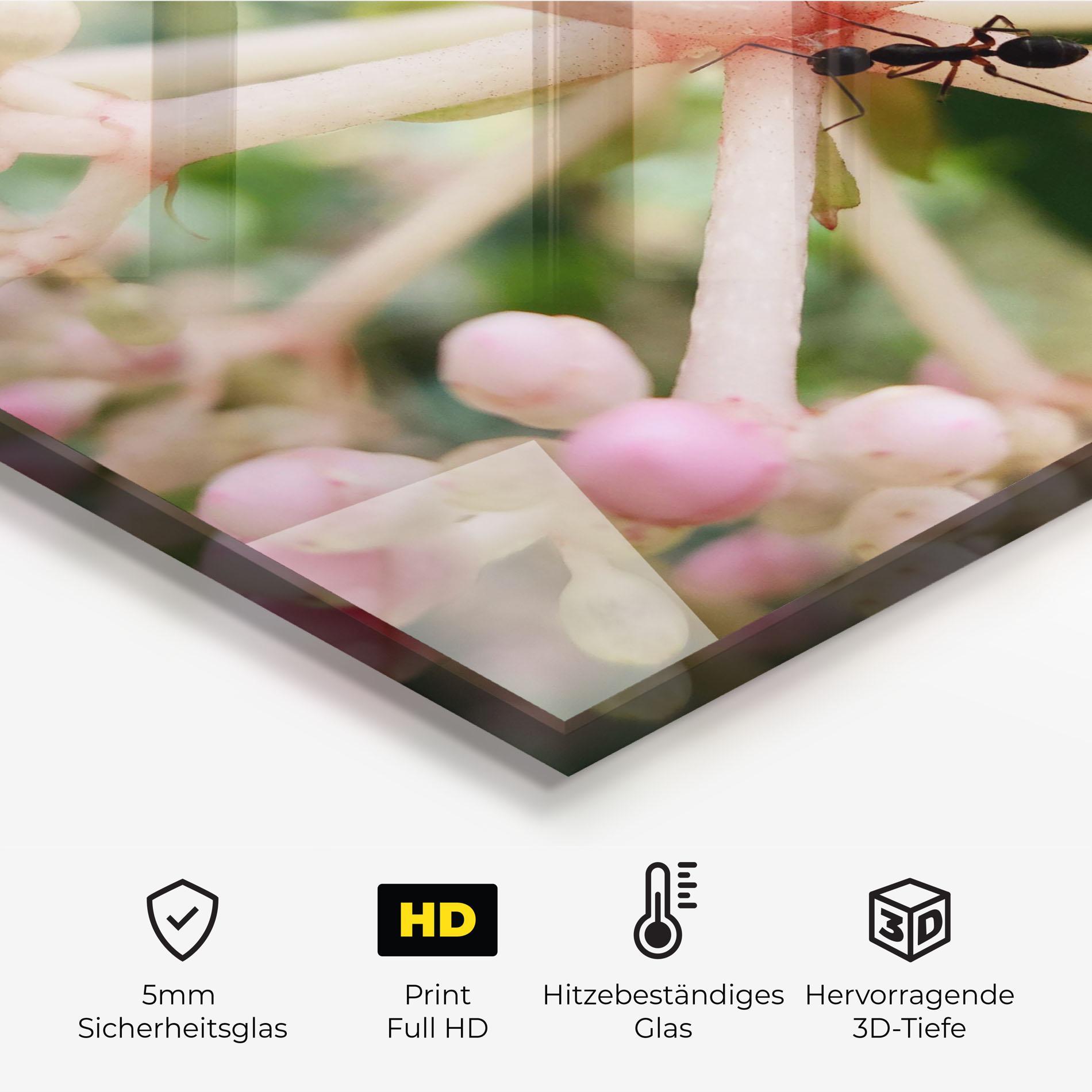 Küchenrückwand Glas Pink Exotic Flower mockup 2