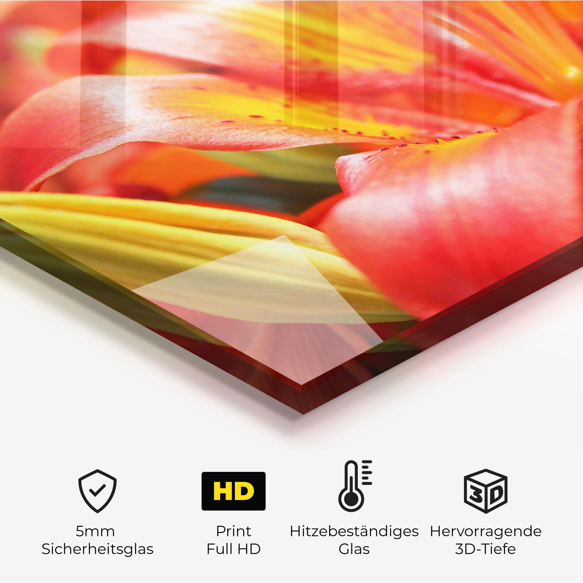 Küchenrückwand Glas Pretty Orange Exotic mockup 2