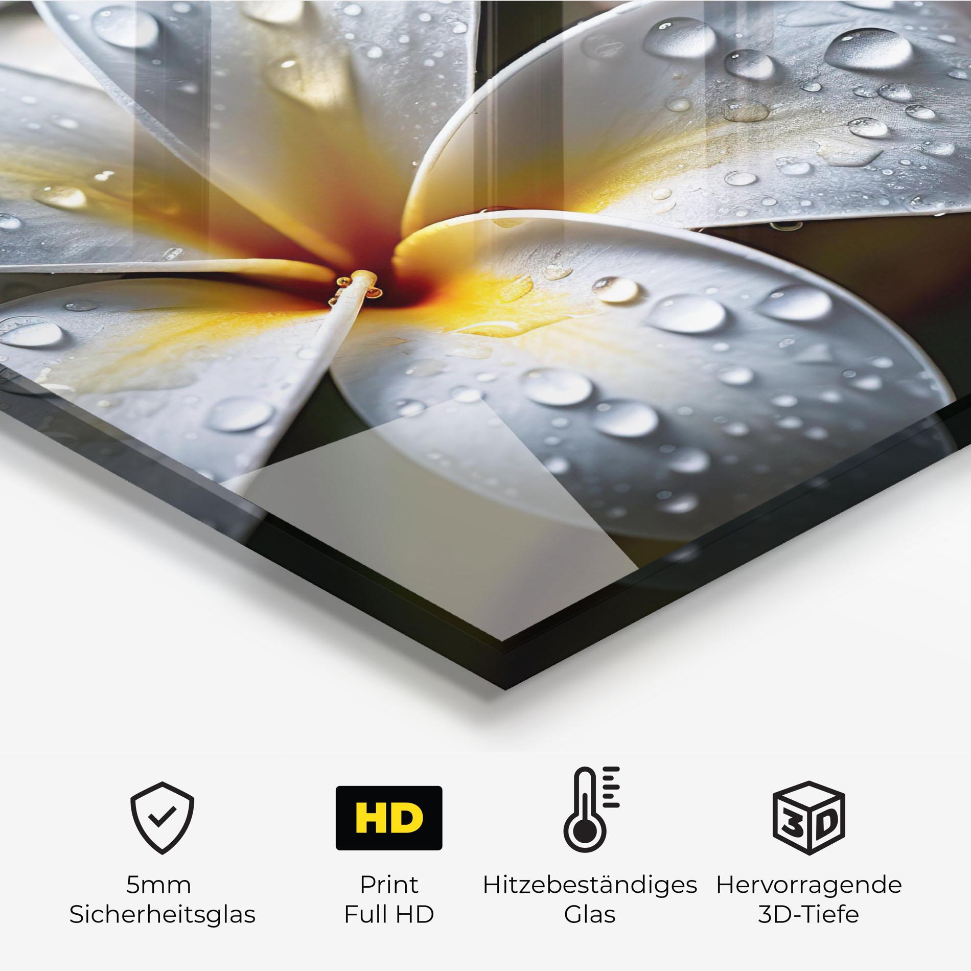 Küchenrückwand Glas Rainy White Exotic mockup 2