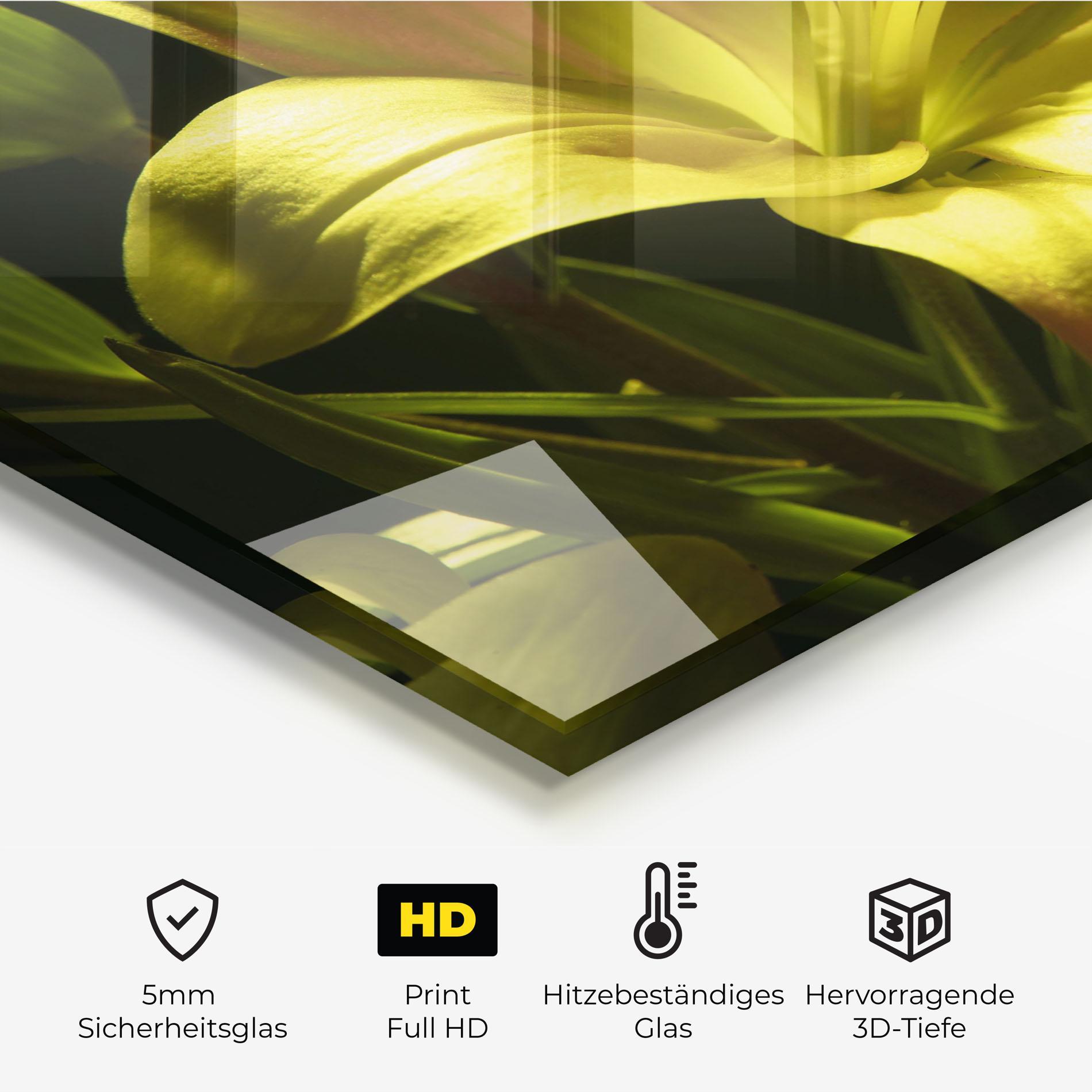 Küchenrückwand Glas Yellow Gold Exotic mockup 2