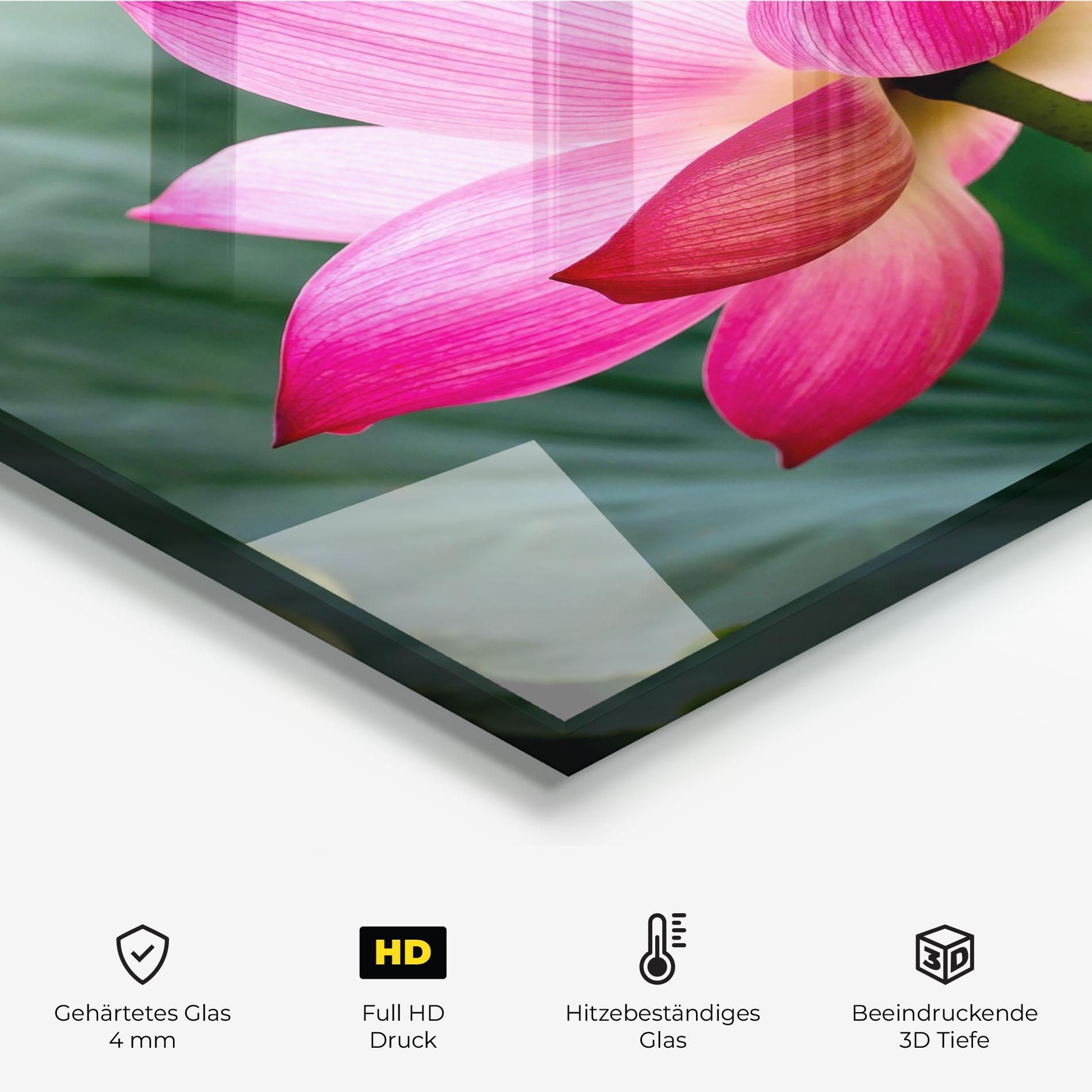 Küchenrückwand Glas Beautiful Pink Exotic mockup 2