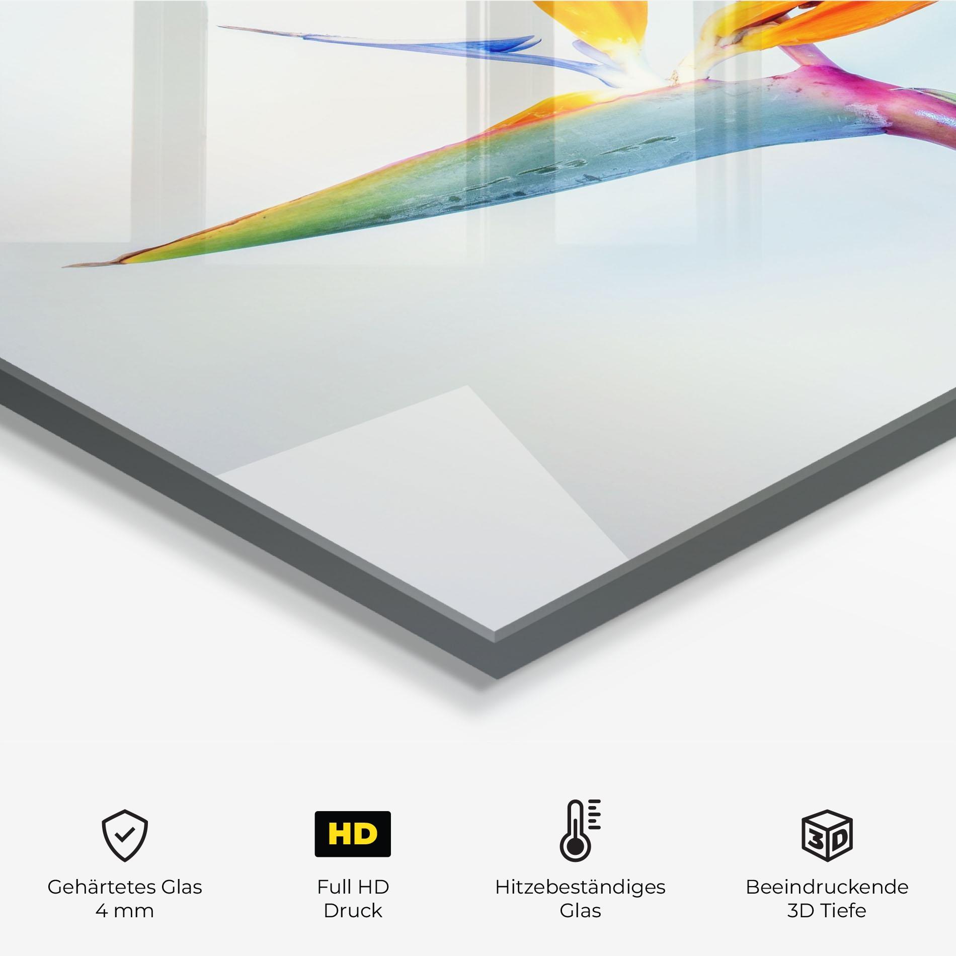 Küchenrückwand Glas Green Orange Exotic mockup 2