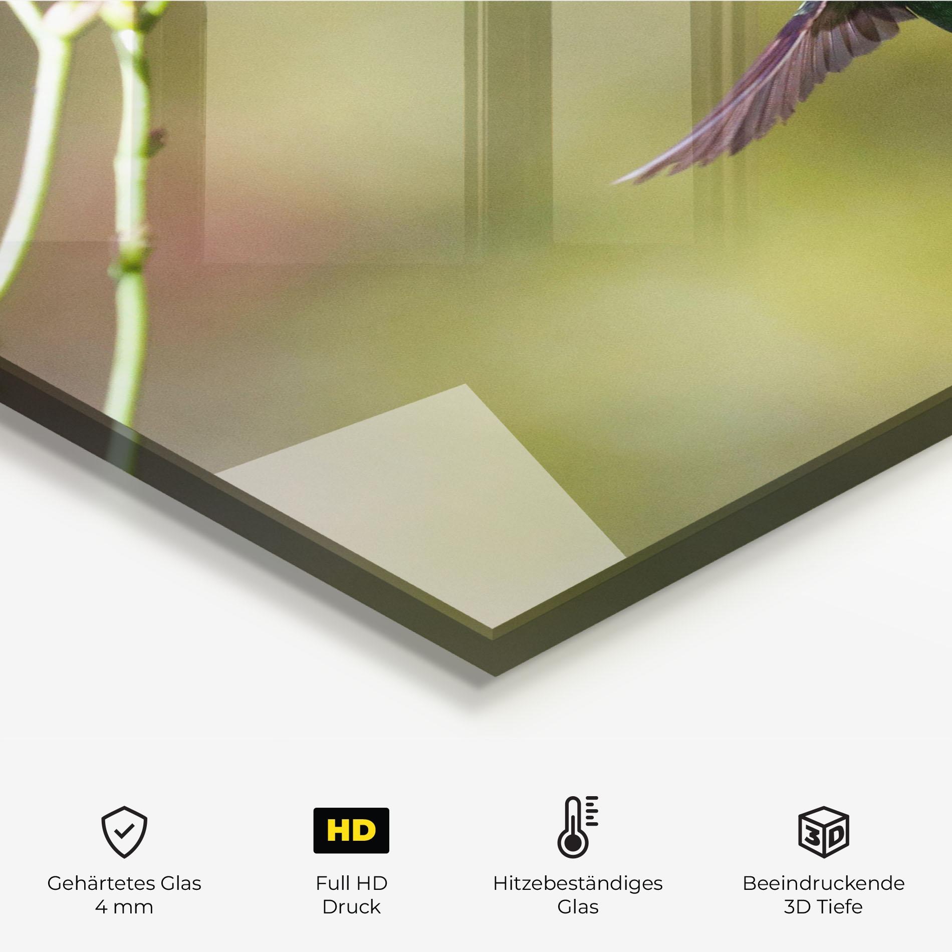 Küchenrückwand Glas Orange Flower Exotic mockup 2