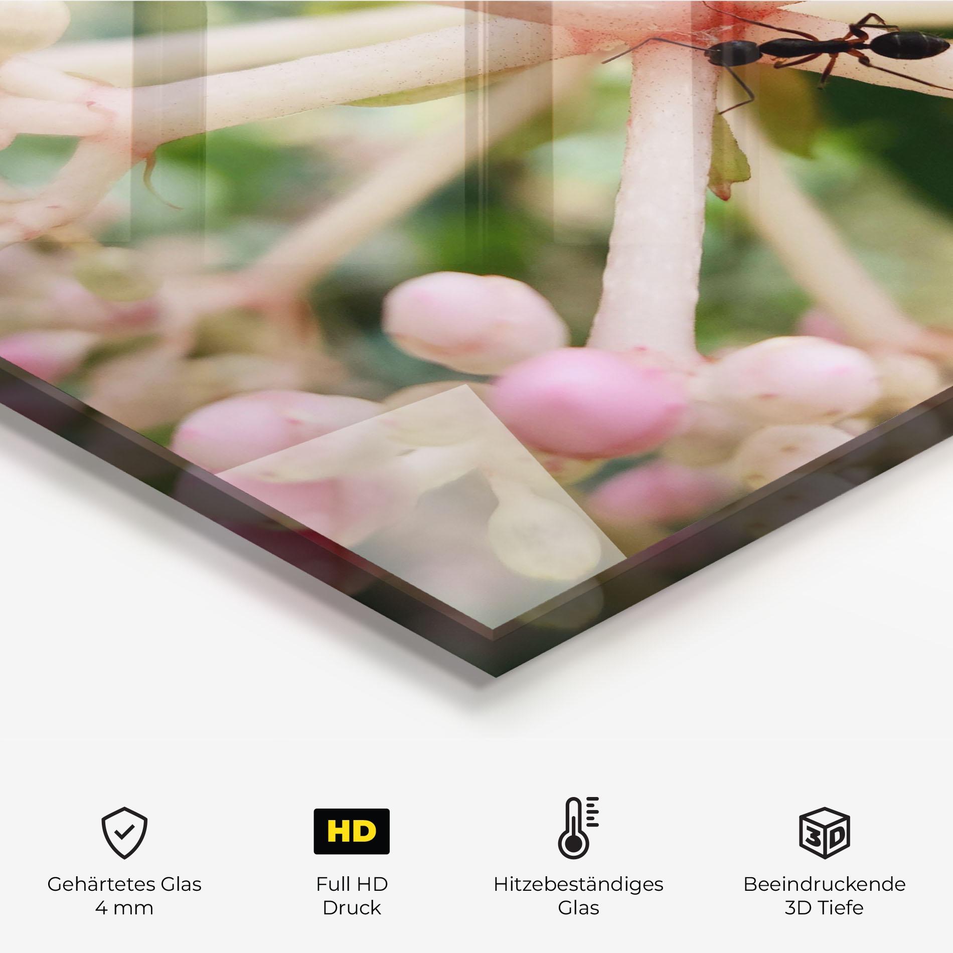 Küchenrückwand Glas Pink Exotic Flower mockup 2